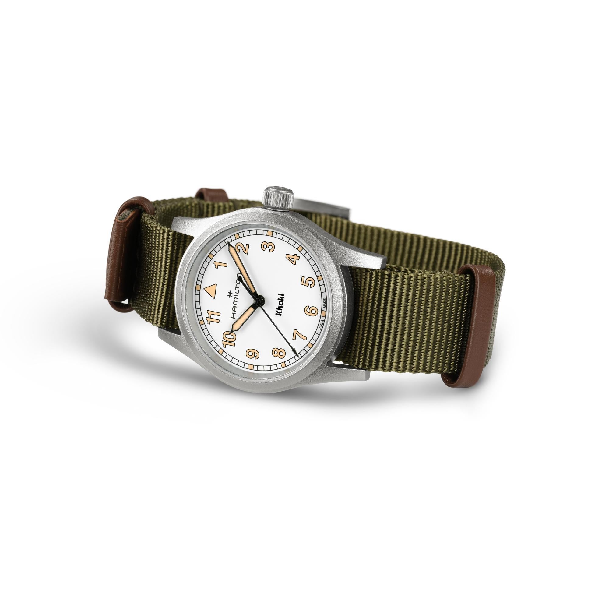 Hamilton Khaki Field Quartz White Dial NATO Strap Unisex Watch H69301910