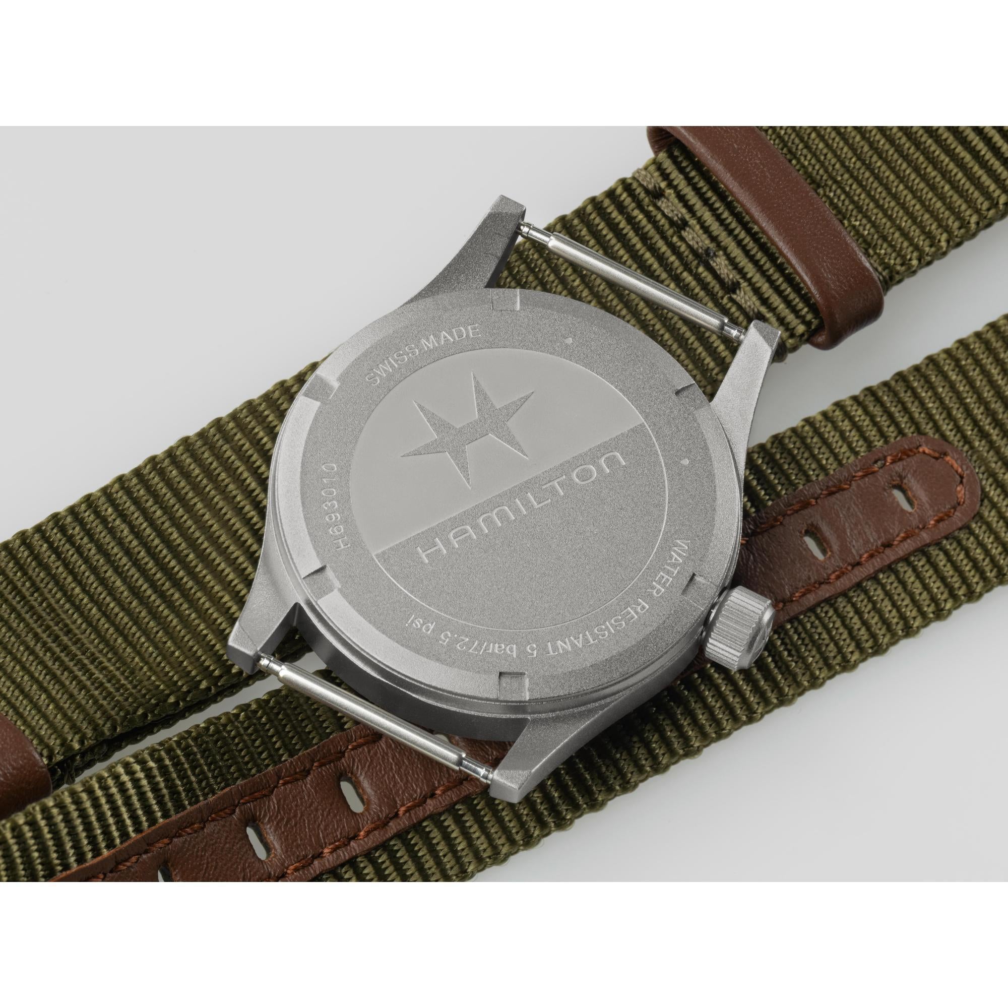 Hamilton Khaki Field H69301910 case-back profile
