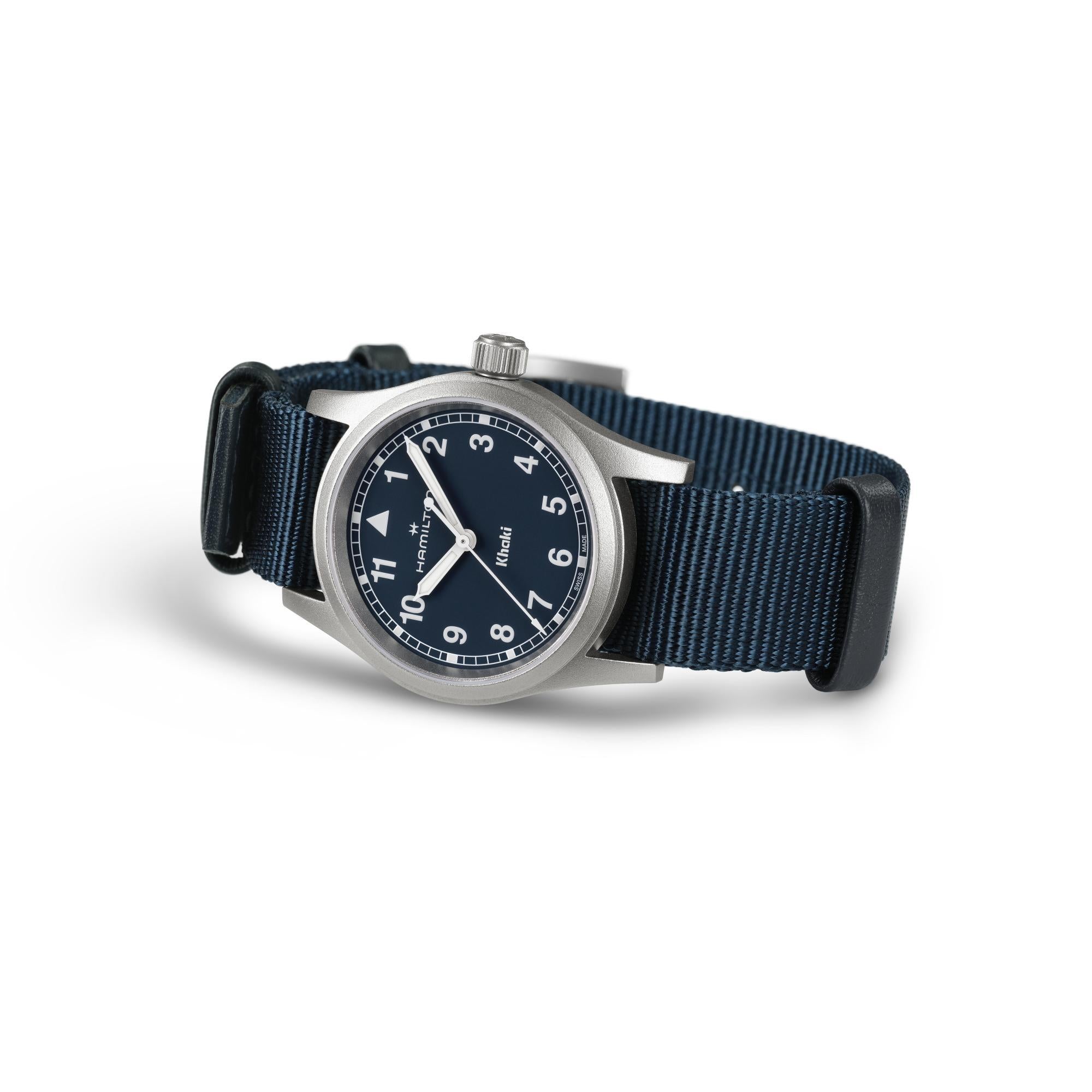 Hamilton Khaki Field Quartz Blue Dial NATO Strap Unisex Watch H69301940