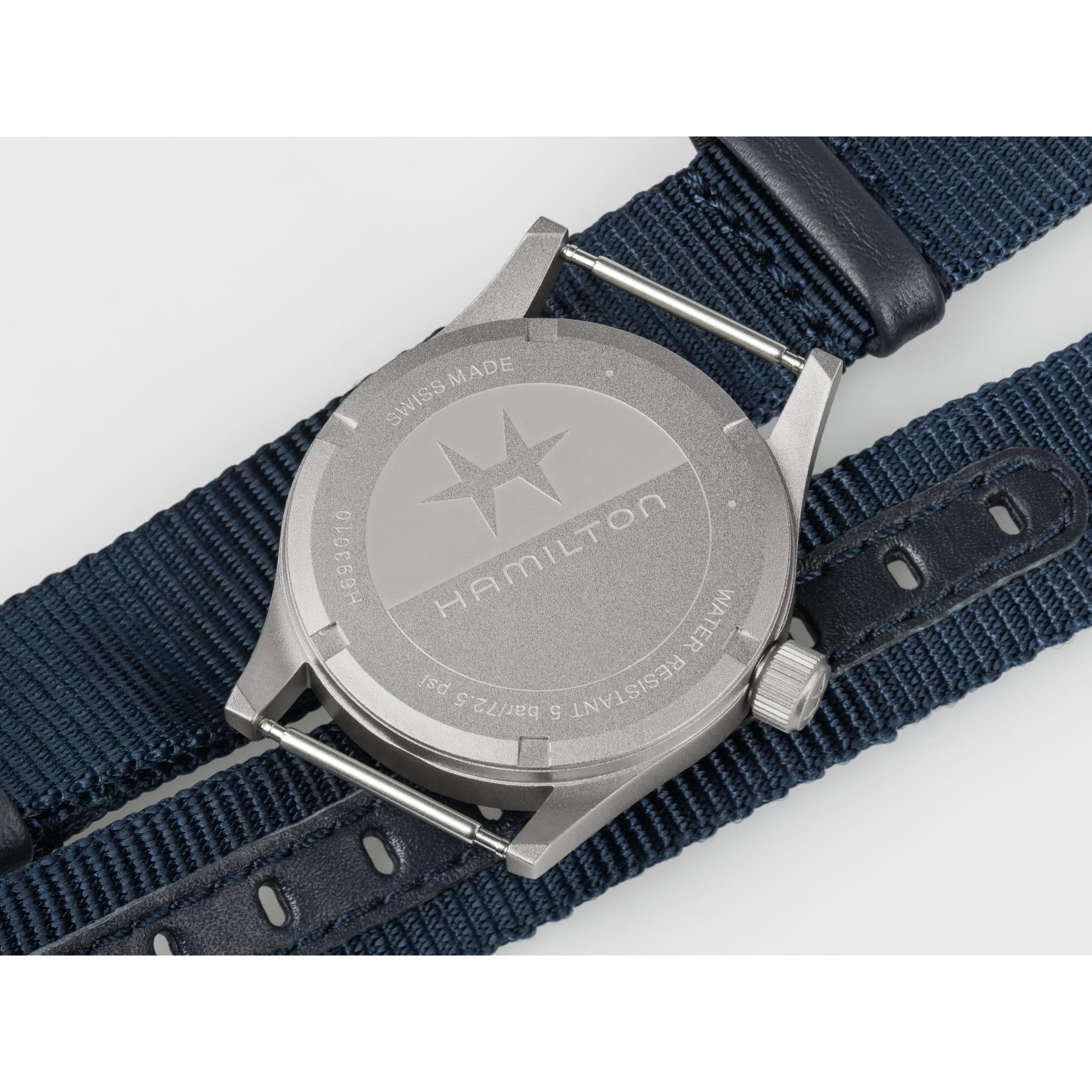 Hamilton Khaki Field Quartz Blue Dial NATO Strap Unisex Watch H69301940