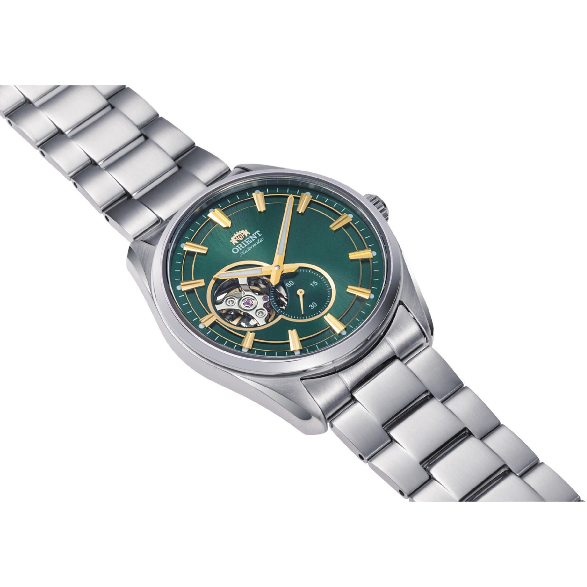 Orient Semi Skeleton Contemporary Green Dial Men’s Watch RA-AR0008E30B