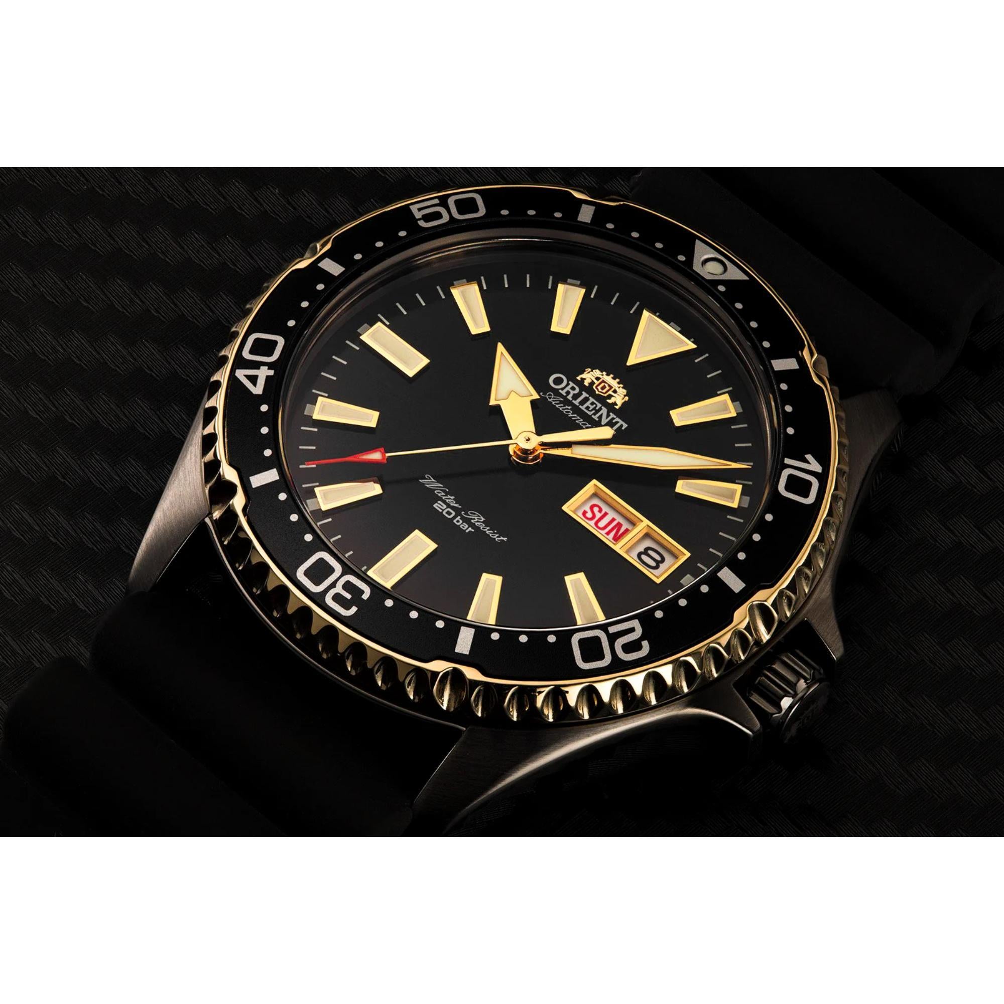 Orient Kamasu Mako III Automatic Silicone Strap Black Dial Men’s Watch RA-AA0005B19B