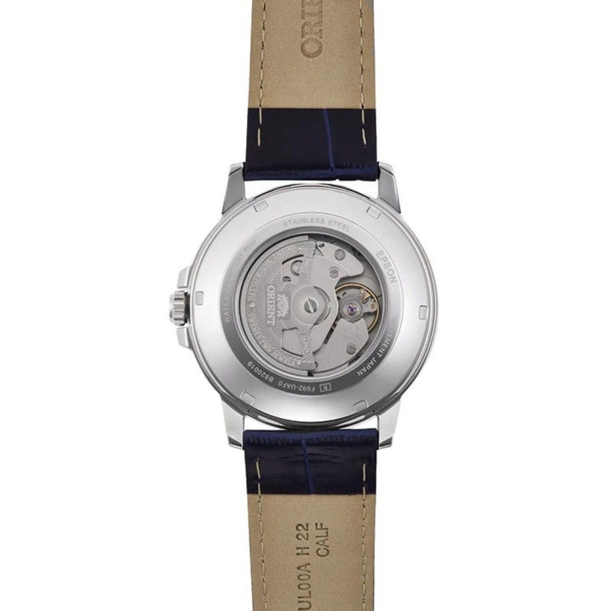 Orient Contemporary Automatic Blue Dial Leather Strap Men’s Watch RA-AA0C05L39B