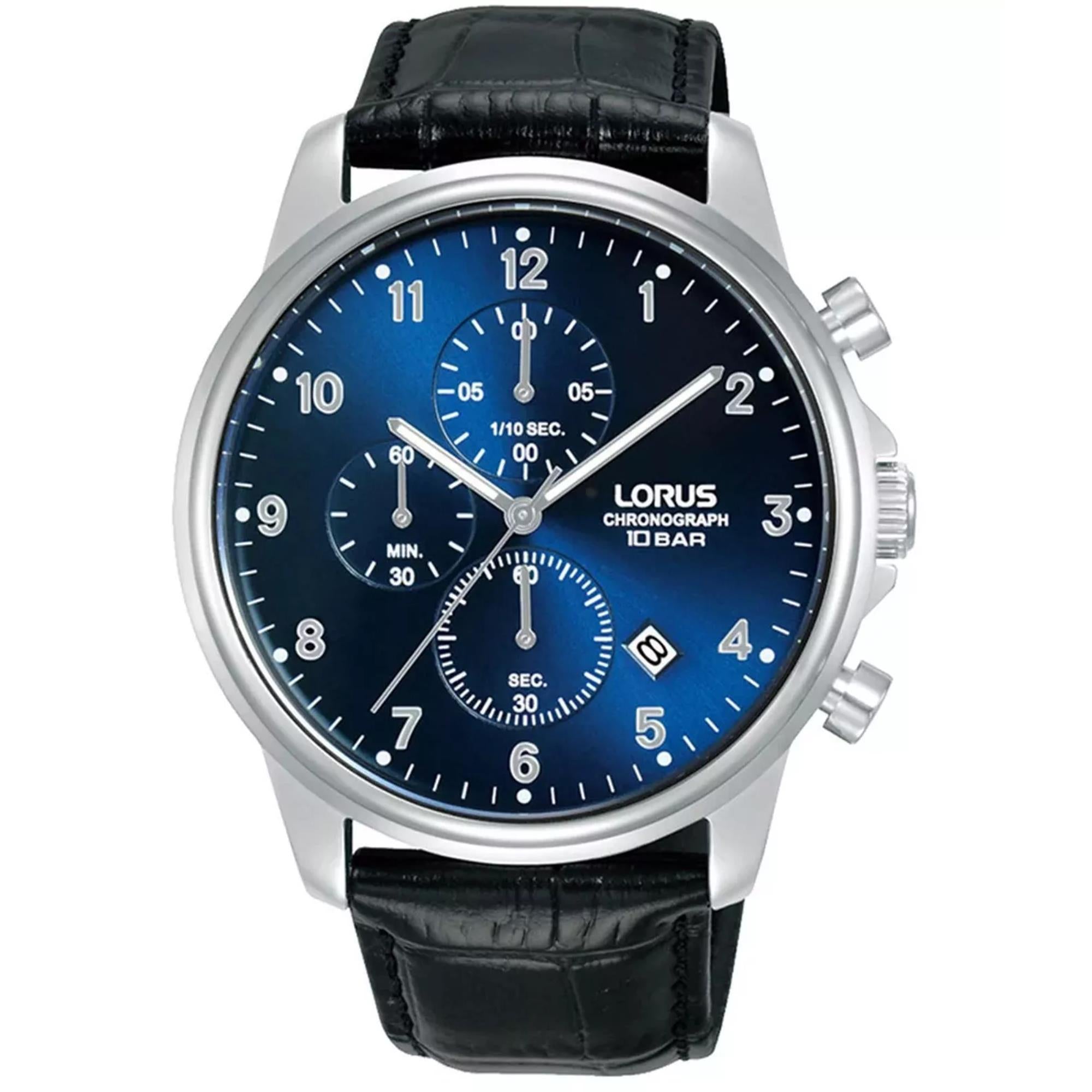 Lorus Dress Chronograph Dark Blue Sunray Dial Men's Watch RM341JX9