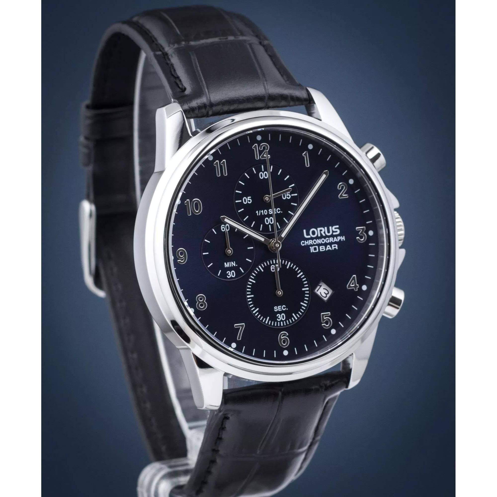Lorus Dress Chronograph Dark Blue Sunray Dial Men's Watch RM341JX9
