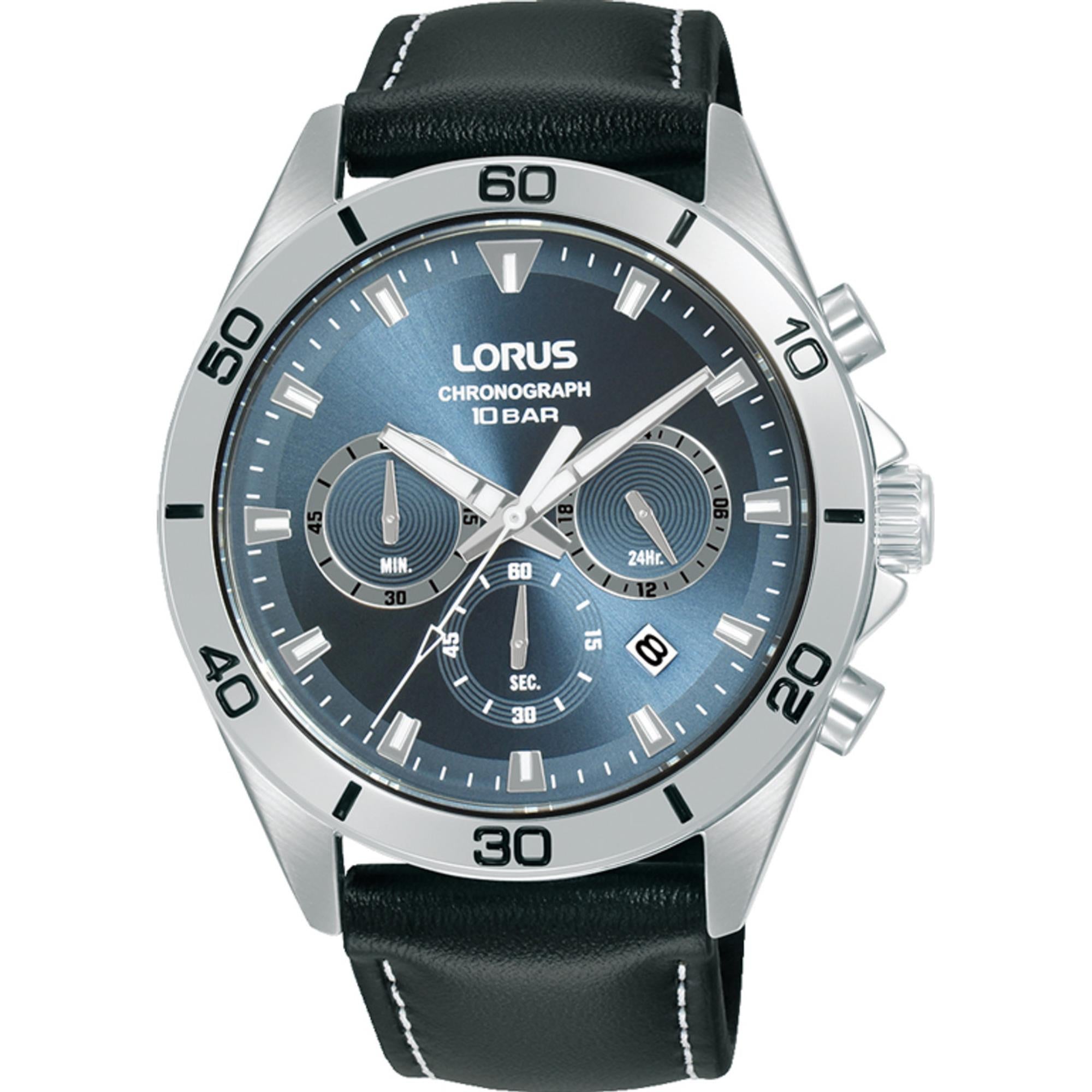 Lorus Sports Chronograph Greyish Blue Sunray Dial Men's Watch RT341KX9