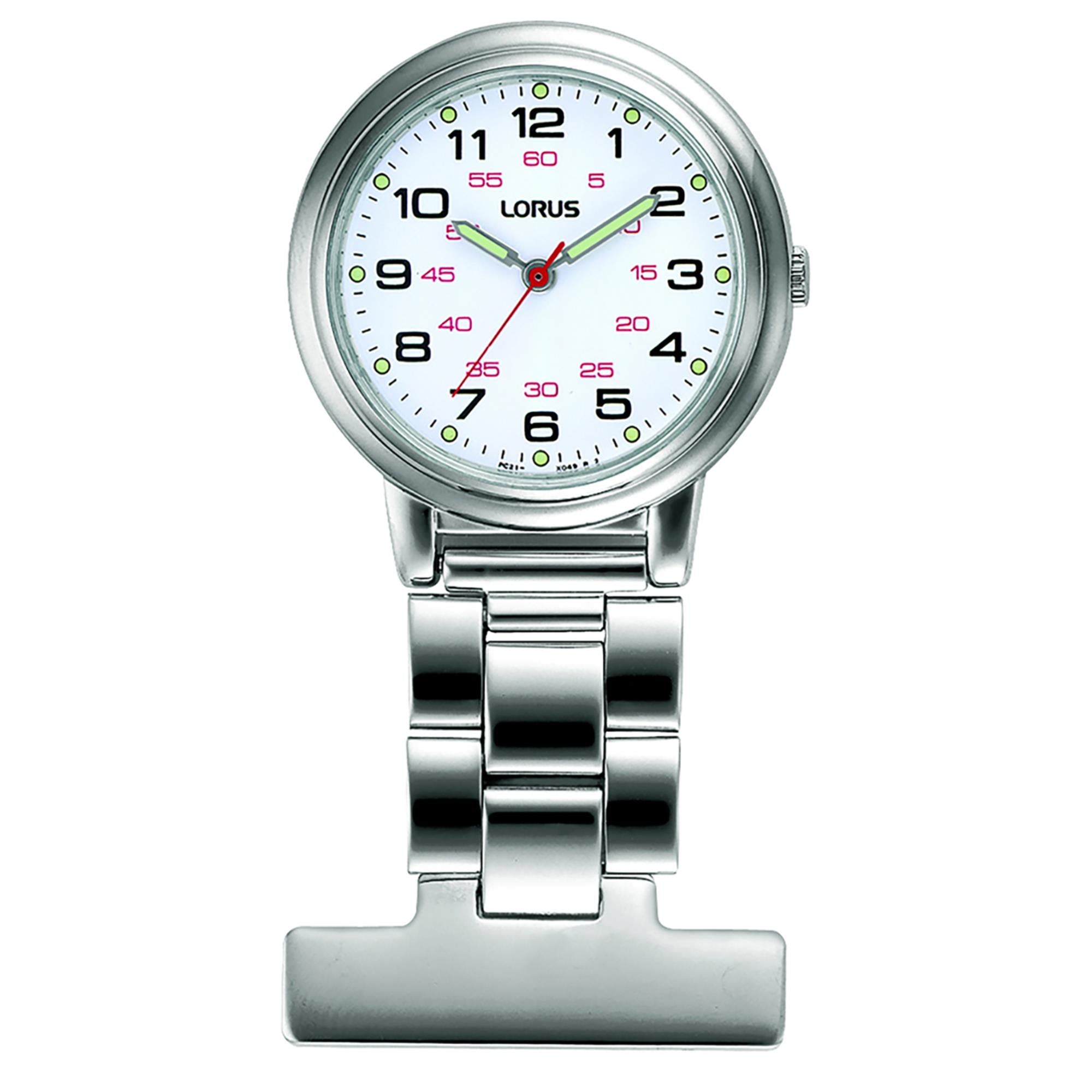 Lorus Nurses Fob Silver with White Dial Women's Watch RG251CX9