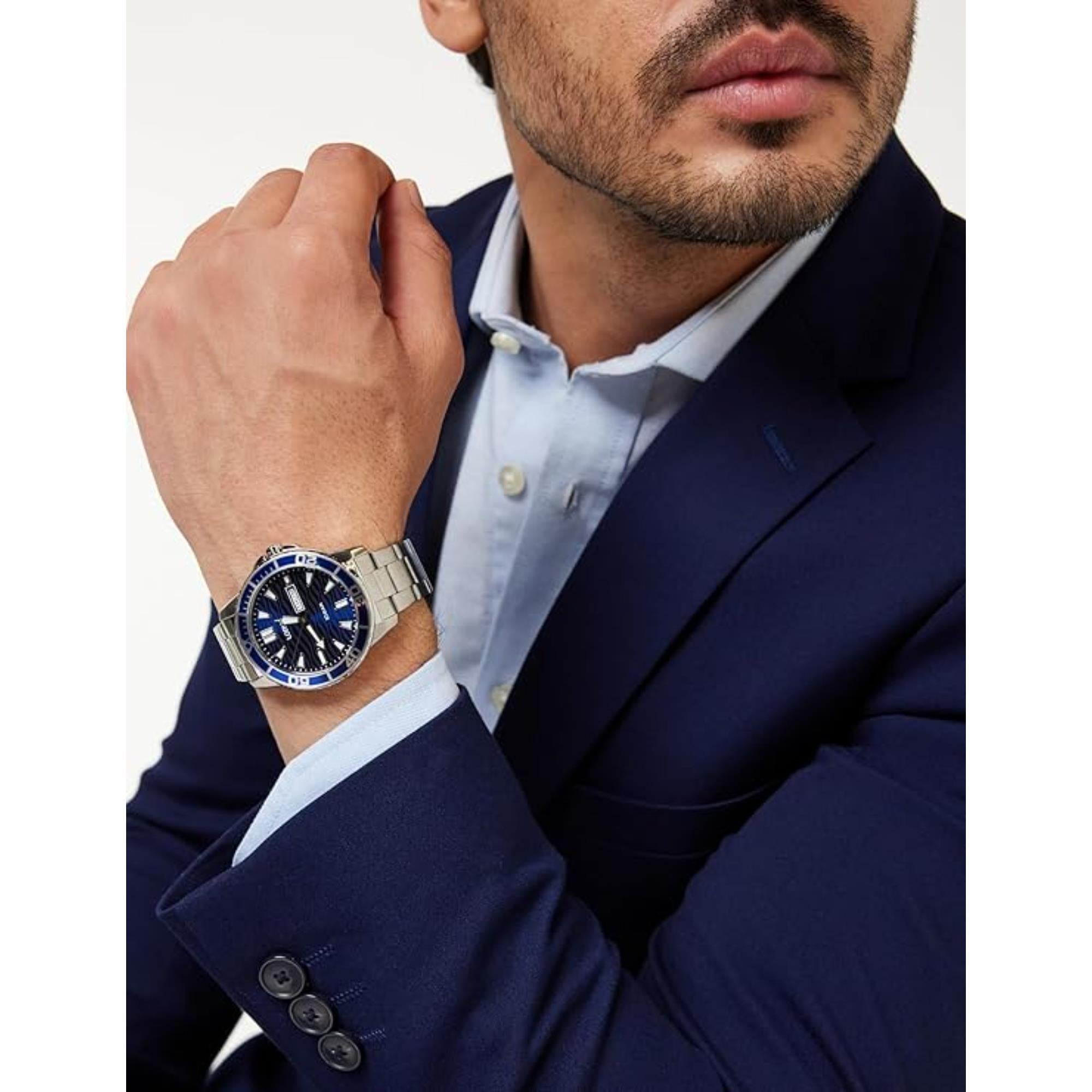 Lorus Blue Dial Stainless Steel Strap Men's Watch RH357AX9