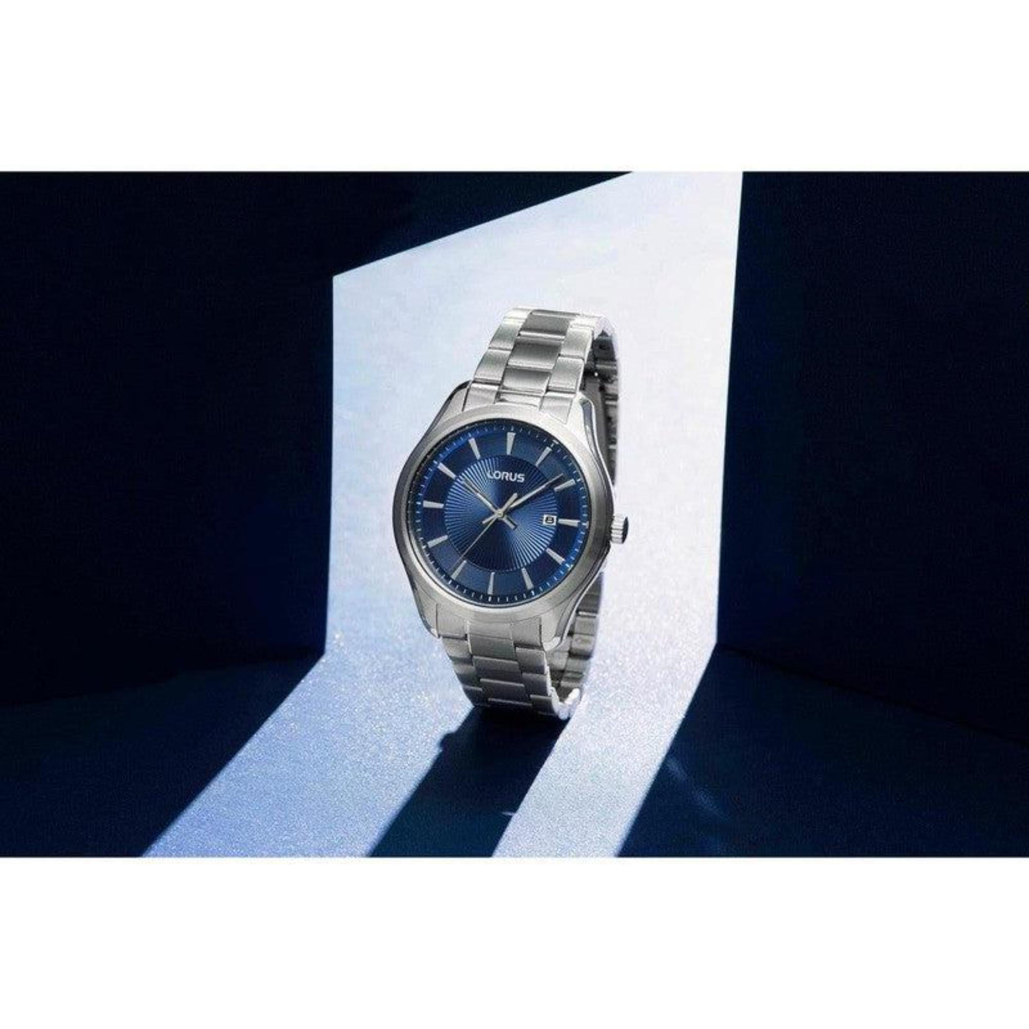 Lorus Analog Quartz Watch with Stainless Steel Strap Blue Dial Men's Watch RH927RX9