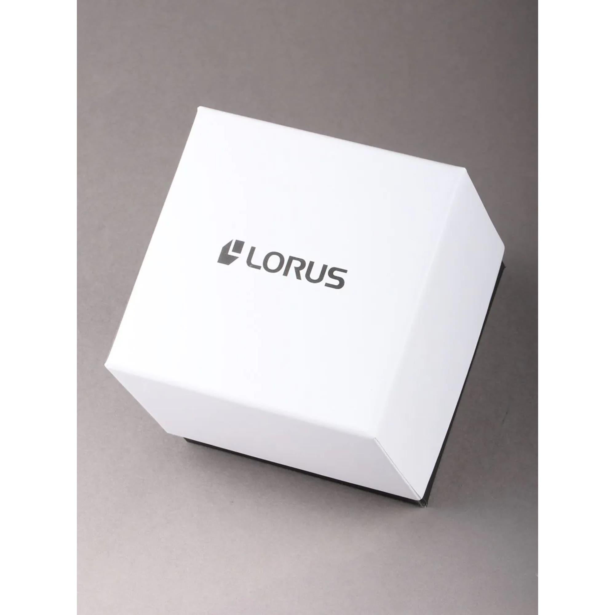Lorus Sports Date White Sunray Dial Steel Strap Men's Watch RH978PX9