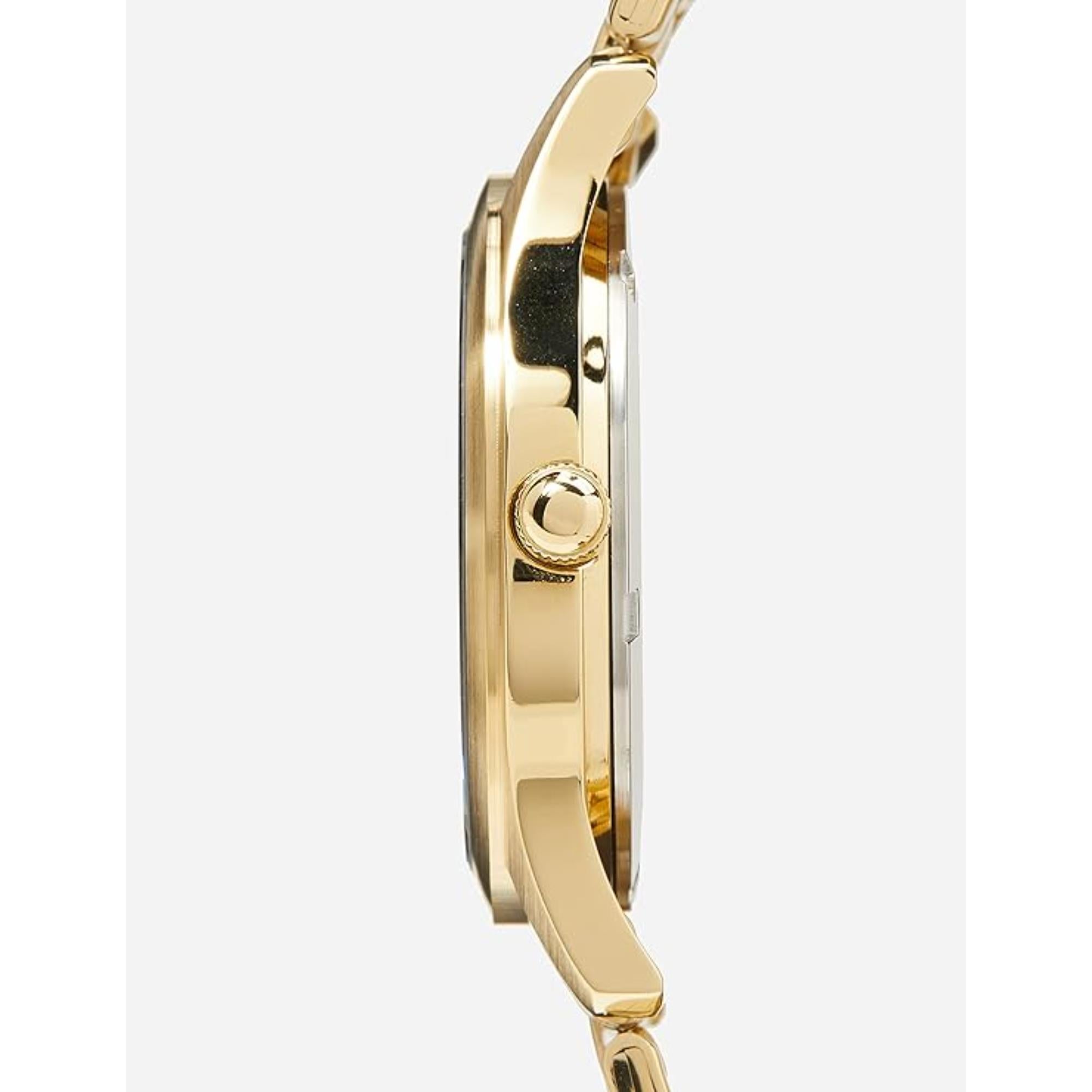 Lorus Classic Black Sunray Dial Gold PVD Stainless Steel Men's Watch RXN76DX9