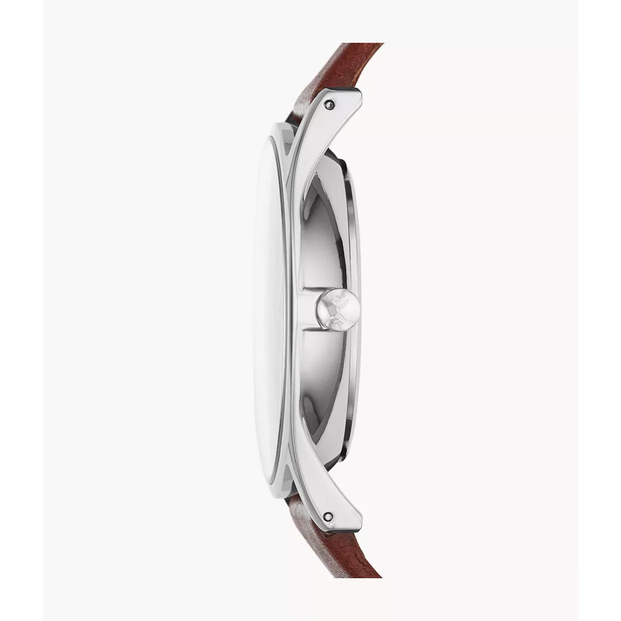 Skagen Holst Multifunction Medium Brown Leather Strap Grey Dial Men’s Watch SKW6086