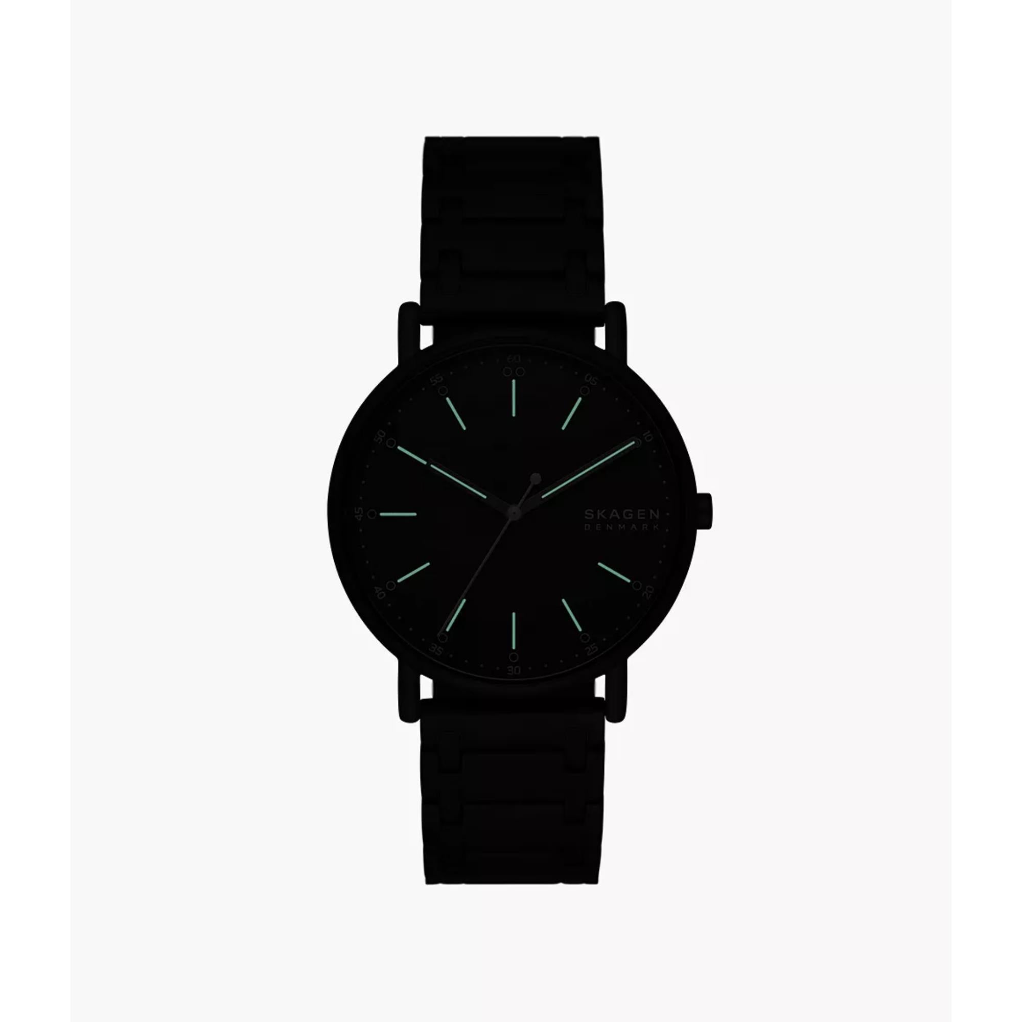 Skagen Signatur Midnight Stainless Steel Bracelet Black Dial Men’s Watch SKW6914