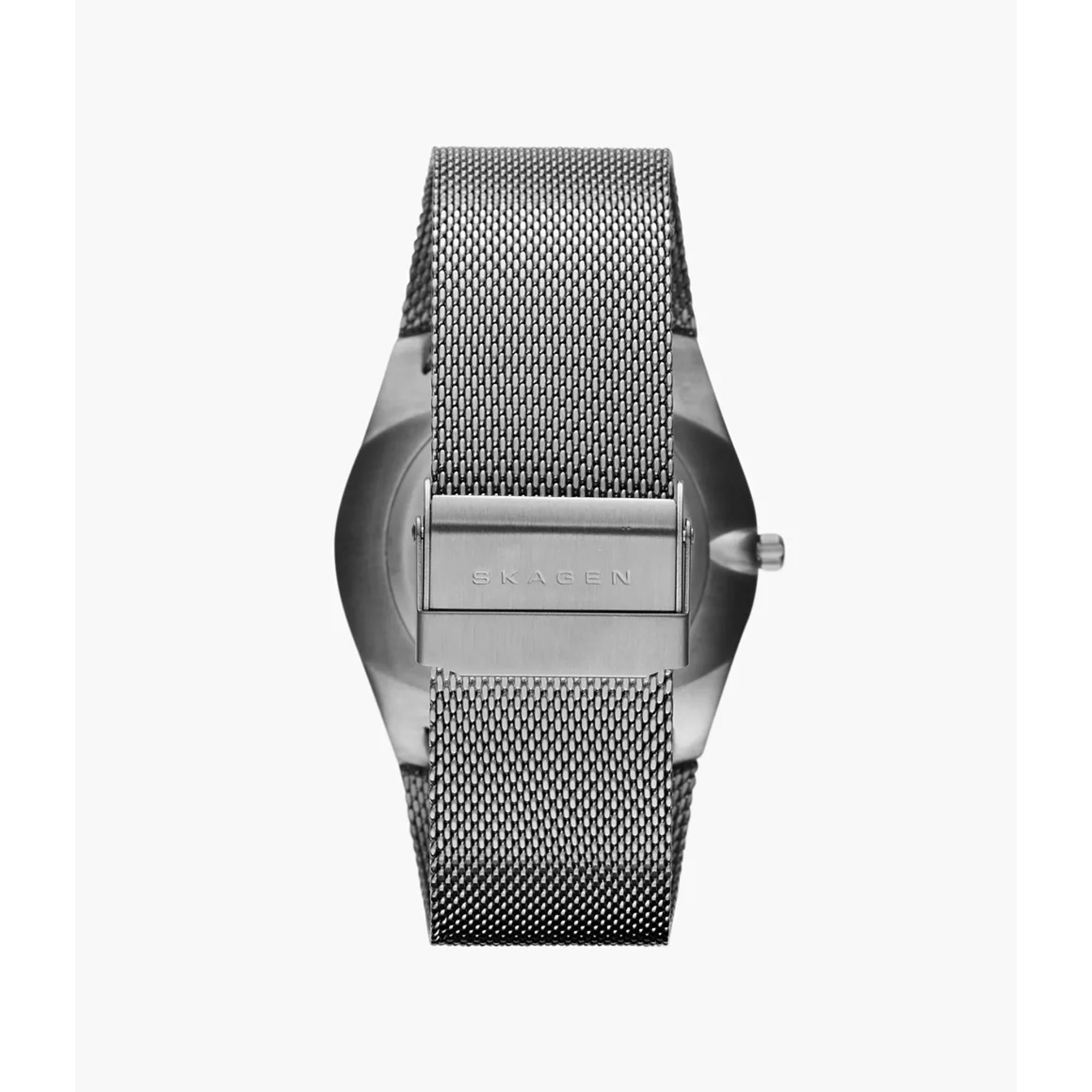 Skagen Melbye Titanium and Charcoal Steel Mesh Day-Date Men’s Watch SKW6007