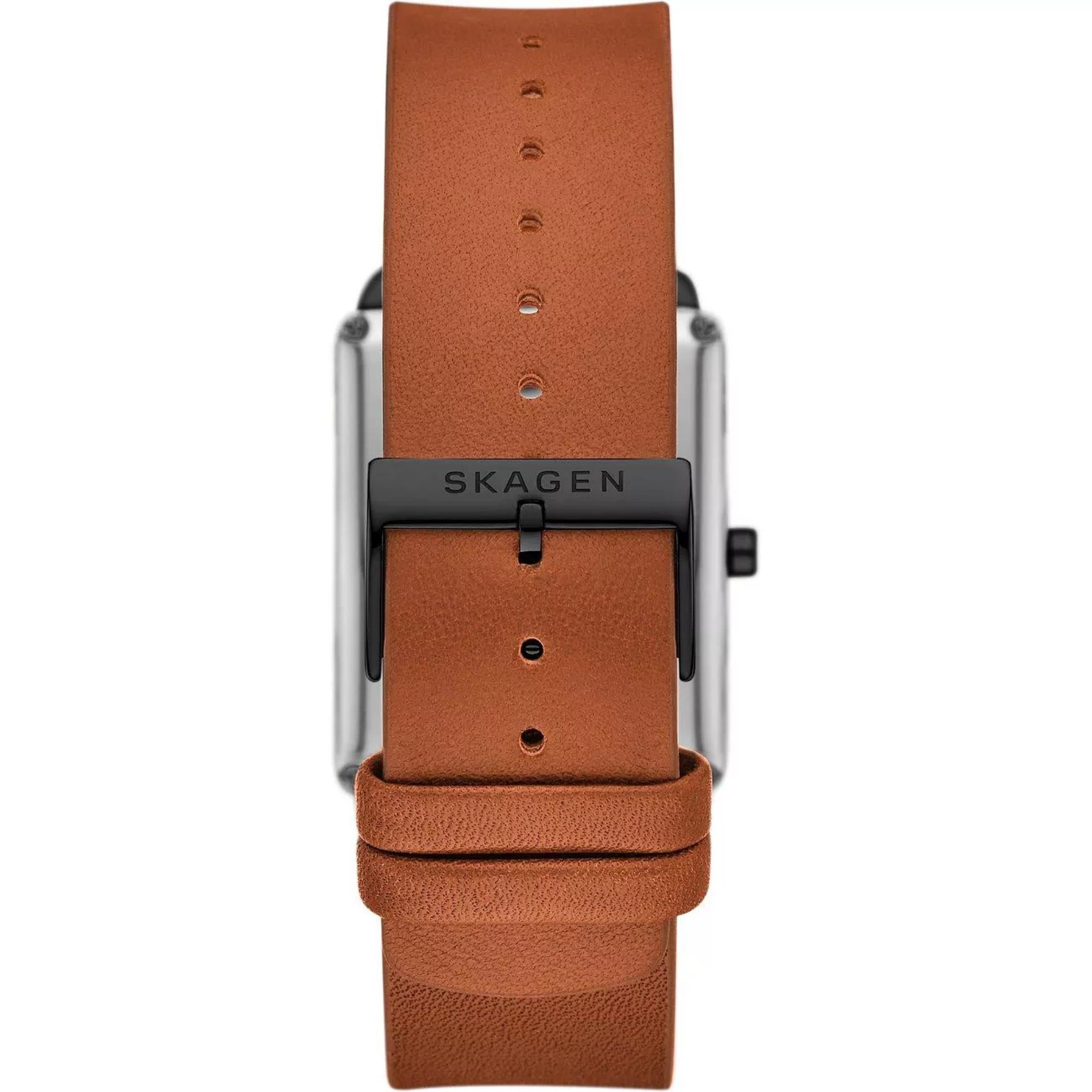 Skagen Hagen Brown Leather Strap White Dial Men’s Watch SKW6929