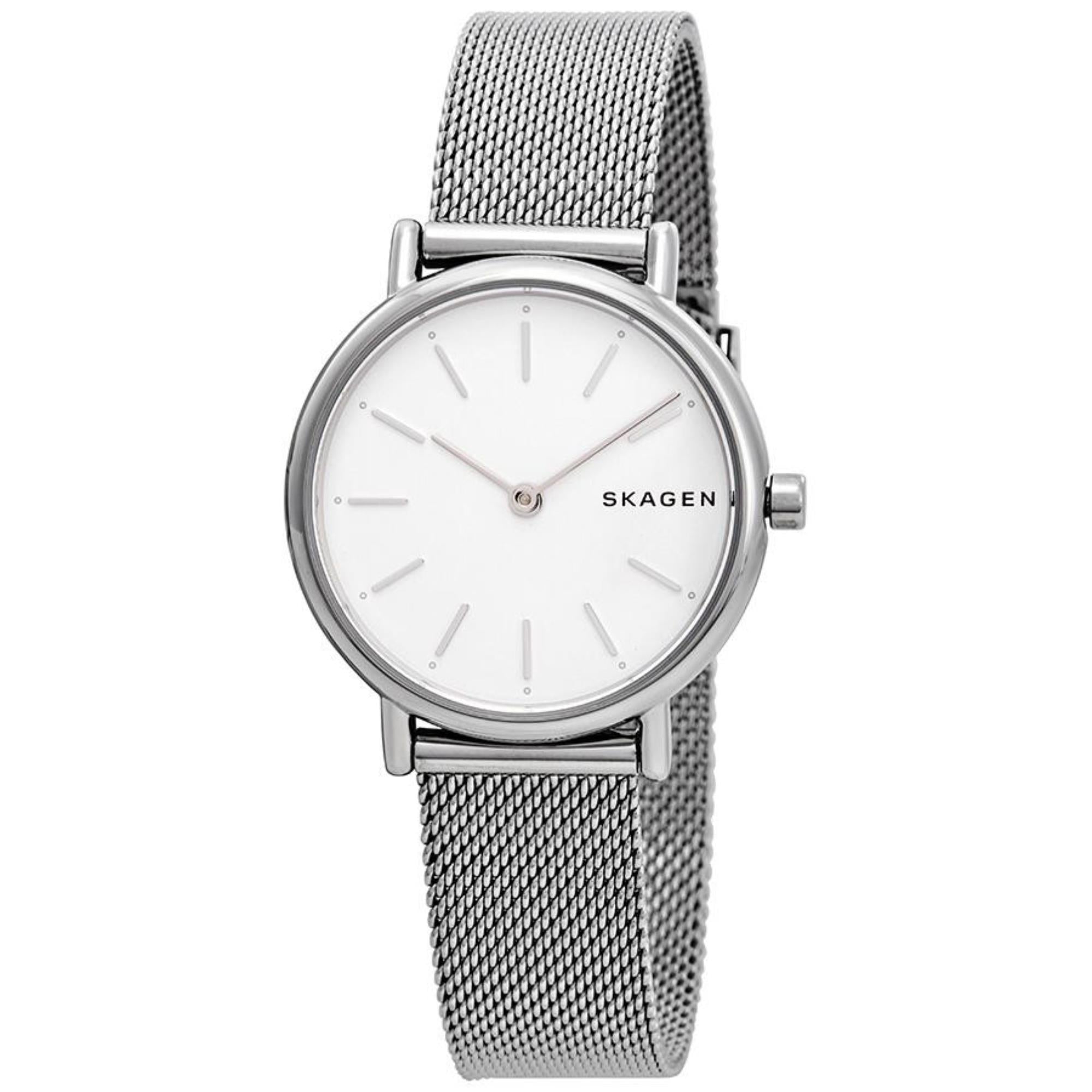 Skagen Signatur Lille Slim Steel Mesh White Dial Women’s Watch SKW2692