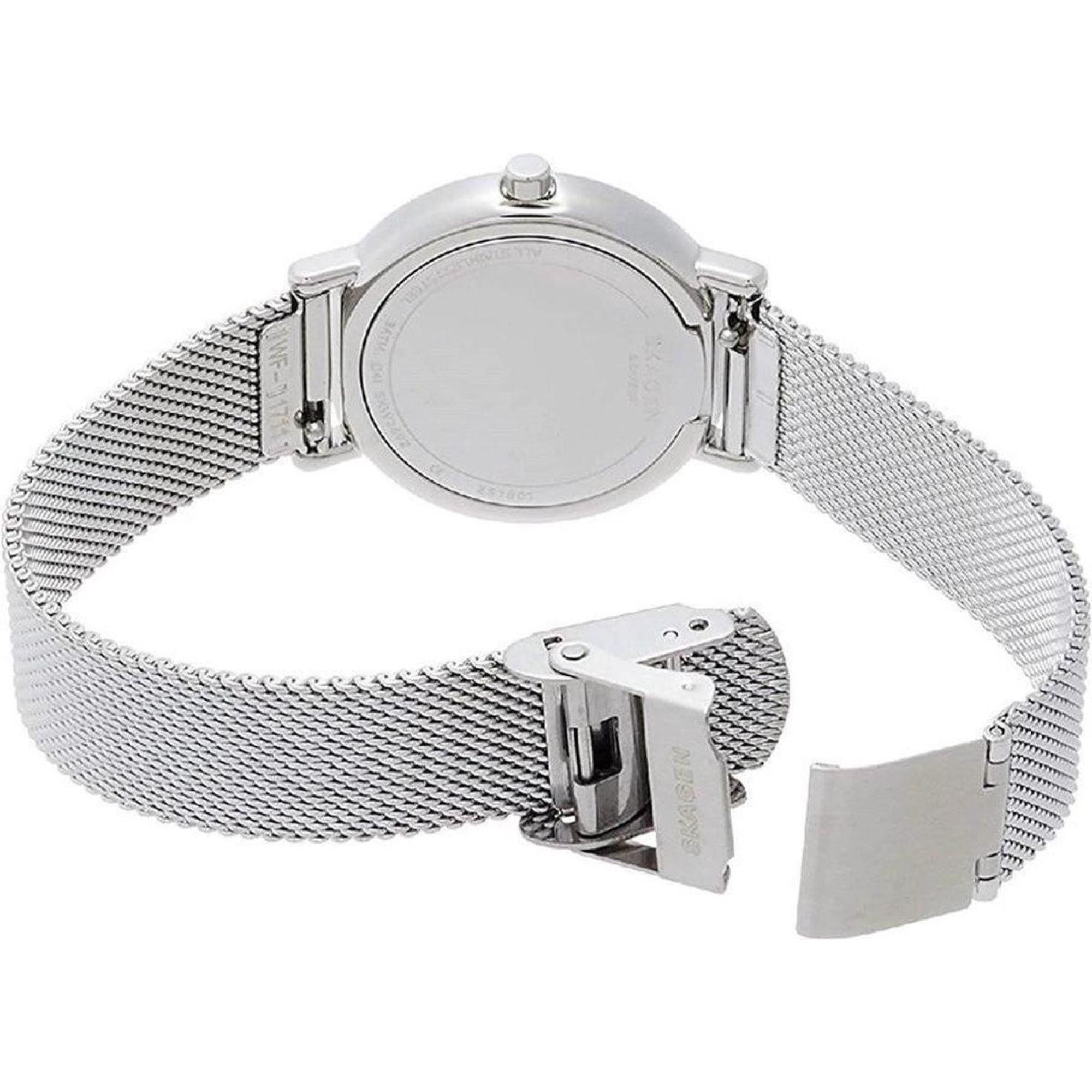Skagen Signatur Lille Slim Steel Mesh White Dial Women’s Watch SKW2692