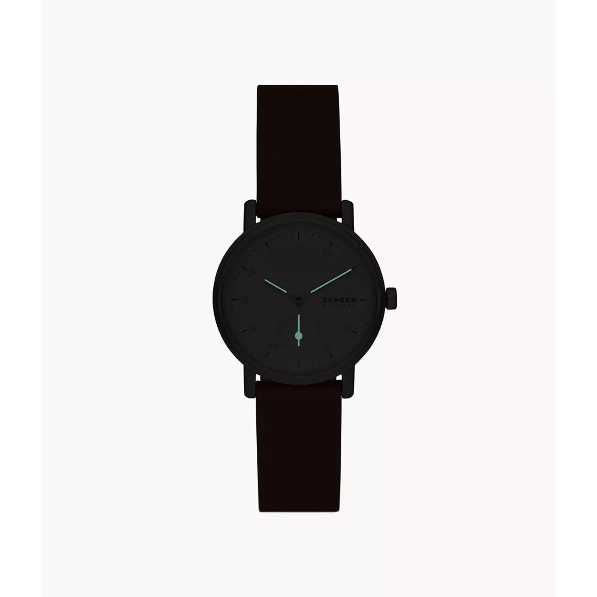 Skagen Kuppel Lille Sub-Second Brown Leather White Dial Women’s Watch SKW3103