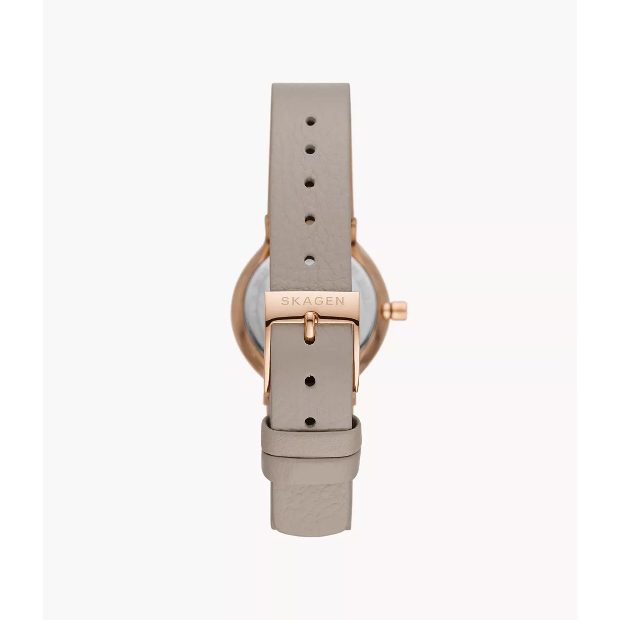 Skagen Freja Lille Greystone LiteHide™ Leather Greystone Dial Women’s Watch SKW3005