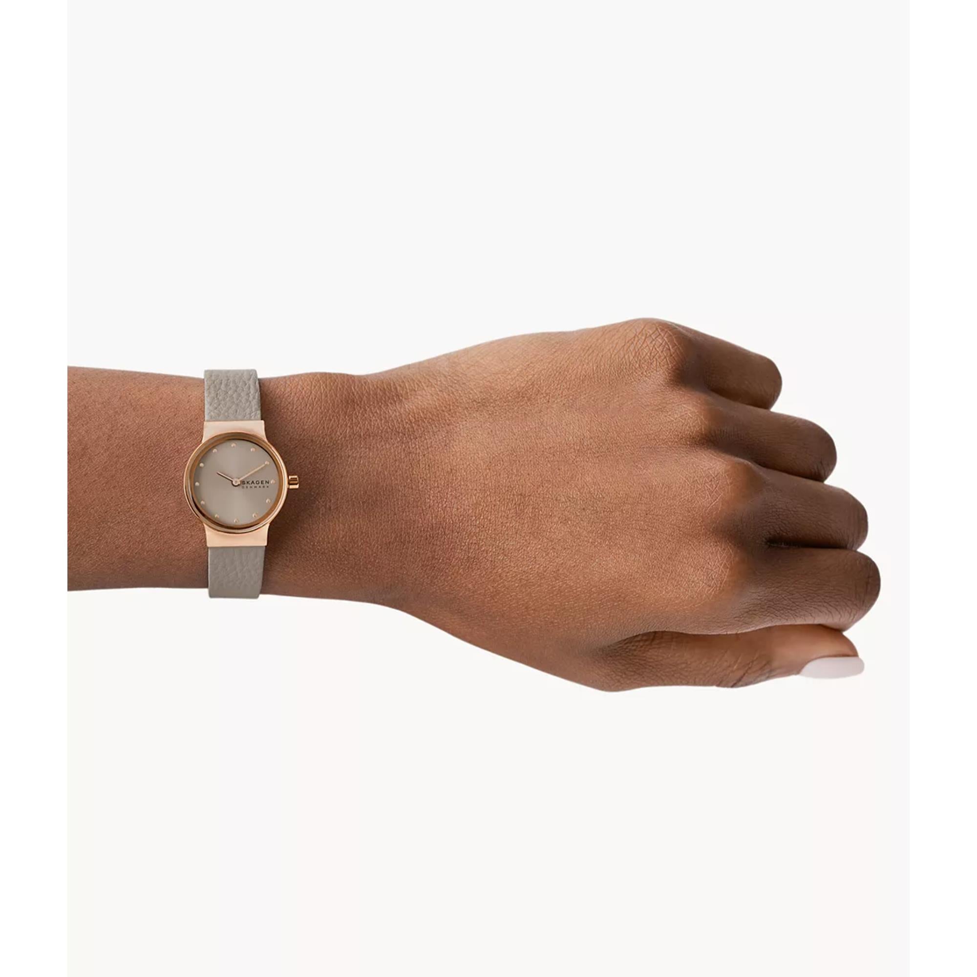 Skagen Freja Lille Greystone LiteHide™ Leather Greystone Dial Women’s Watch SKW3005