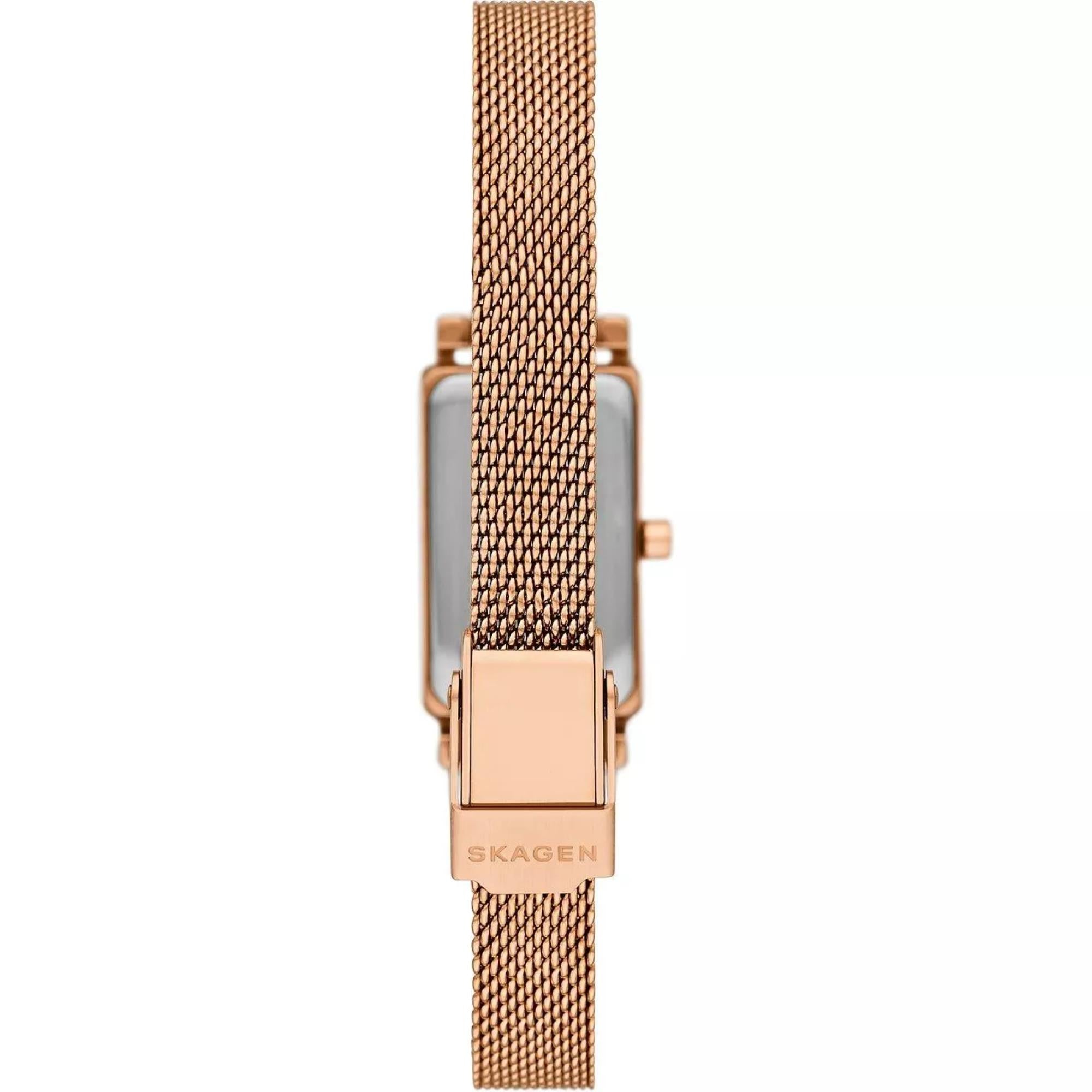 Skagen Hagen Micro Rose Gold Stainless Steel White Dial Women's Watch SKW3148