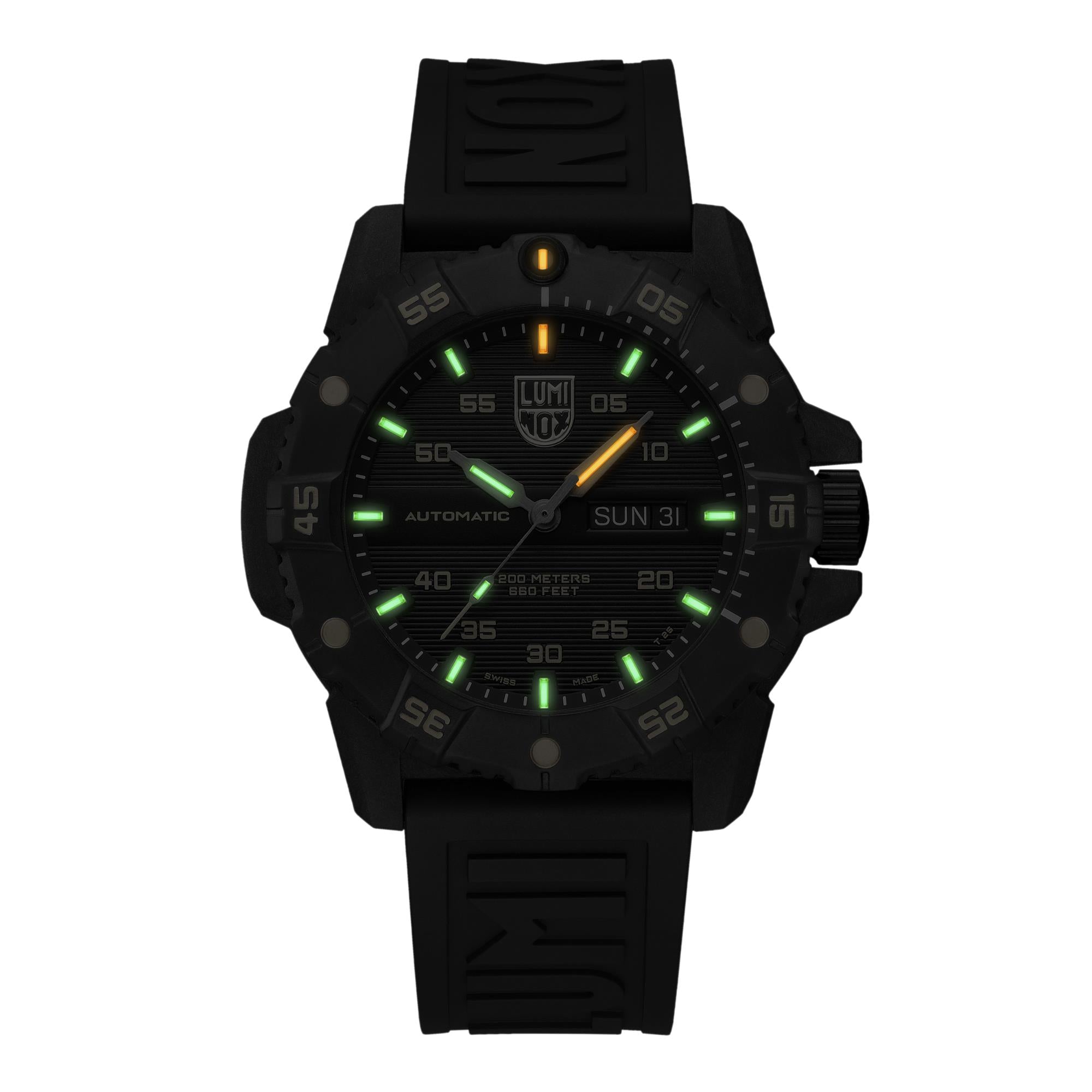 Luminox Master Carbon Seal Automatic Gold Accent Black Dial Men’s Watch XS.3865.GOLD