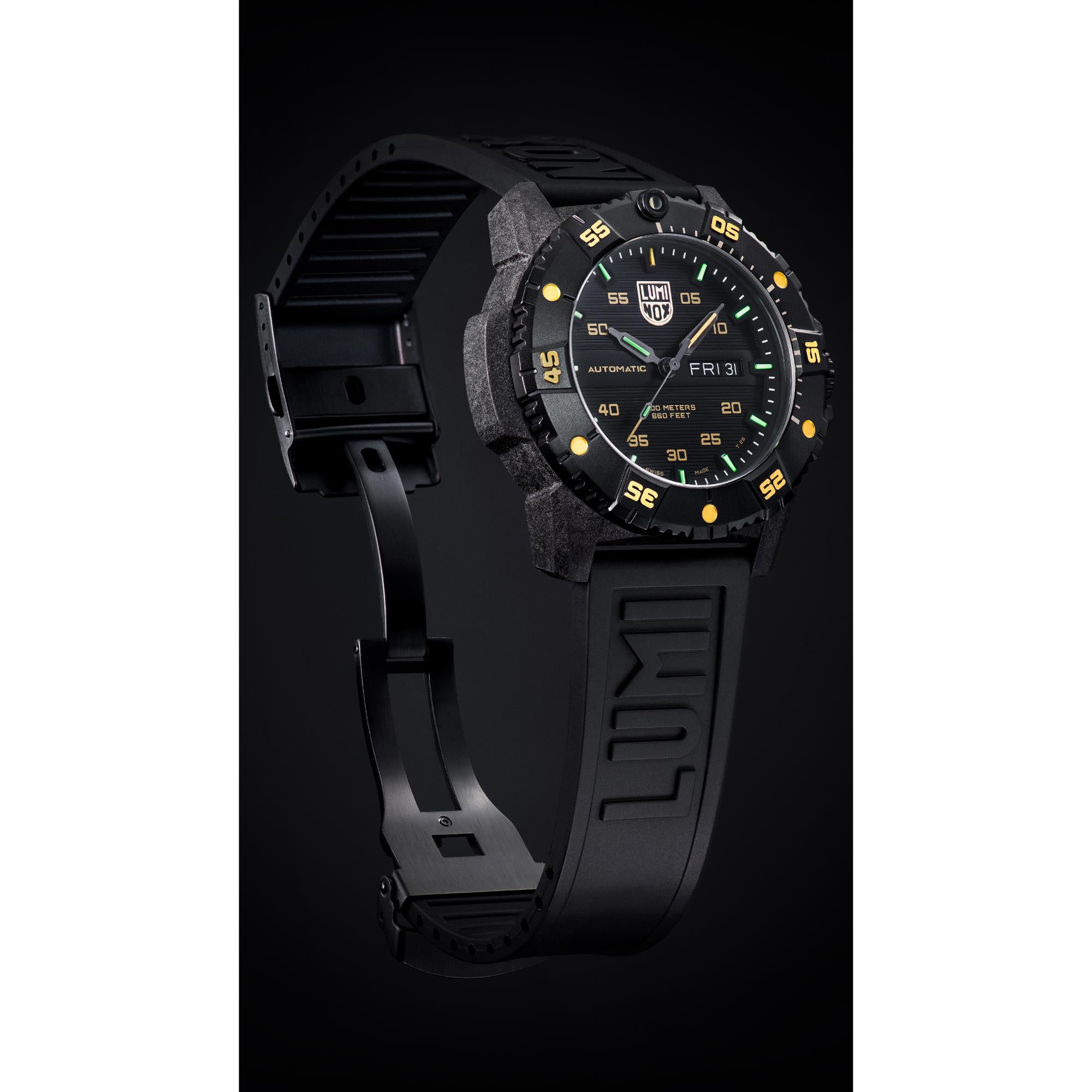 Luminox Master Carbon Seal Automatic Gold Accent Black Dial Men’s Watch XS.3865.GOLD