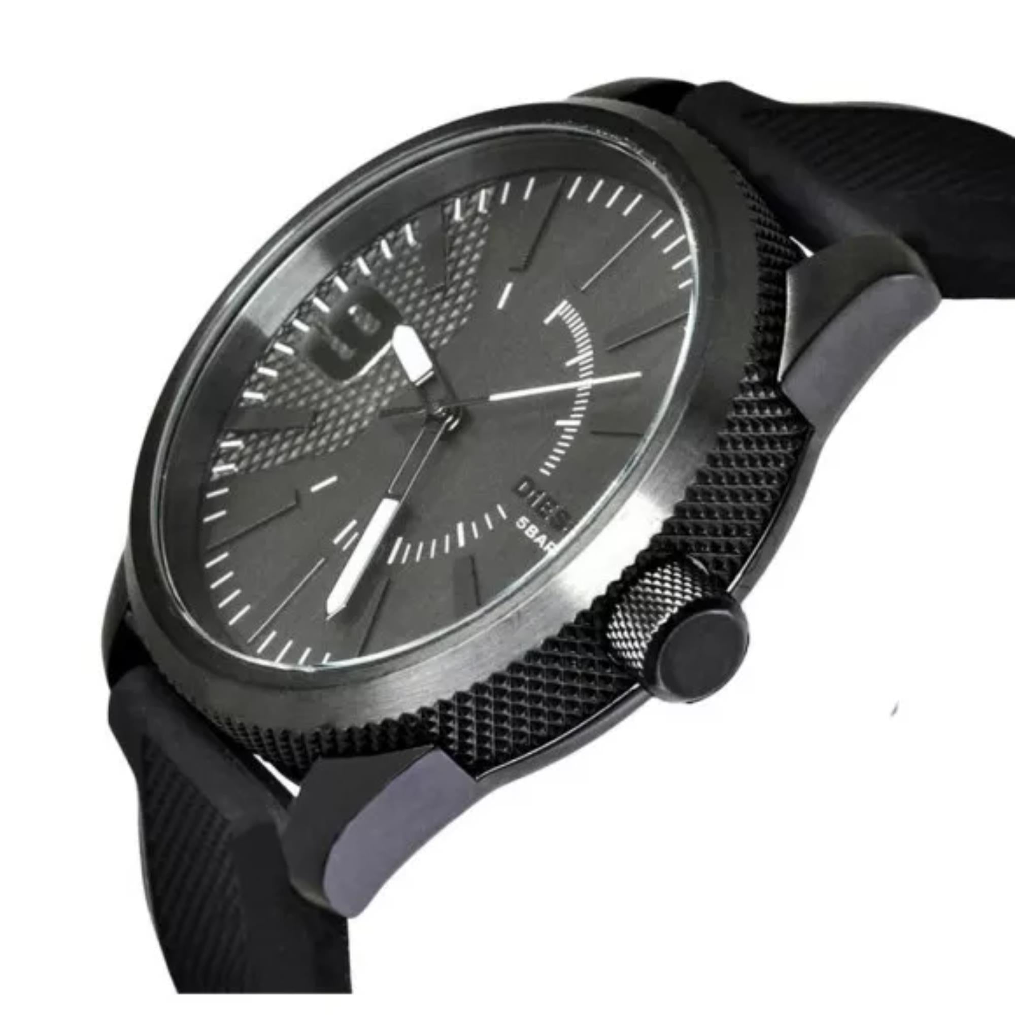 Diesel Rasp Analog Black Dial Silicone Strap Men’s Watch DZ1807