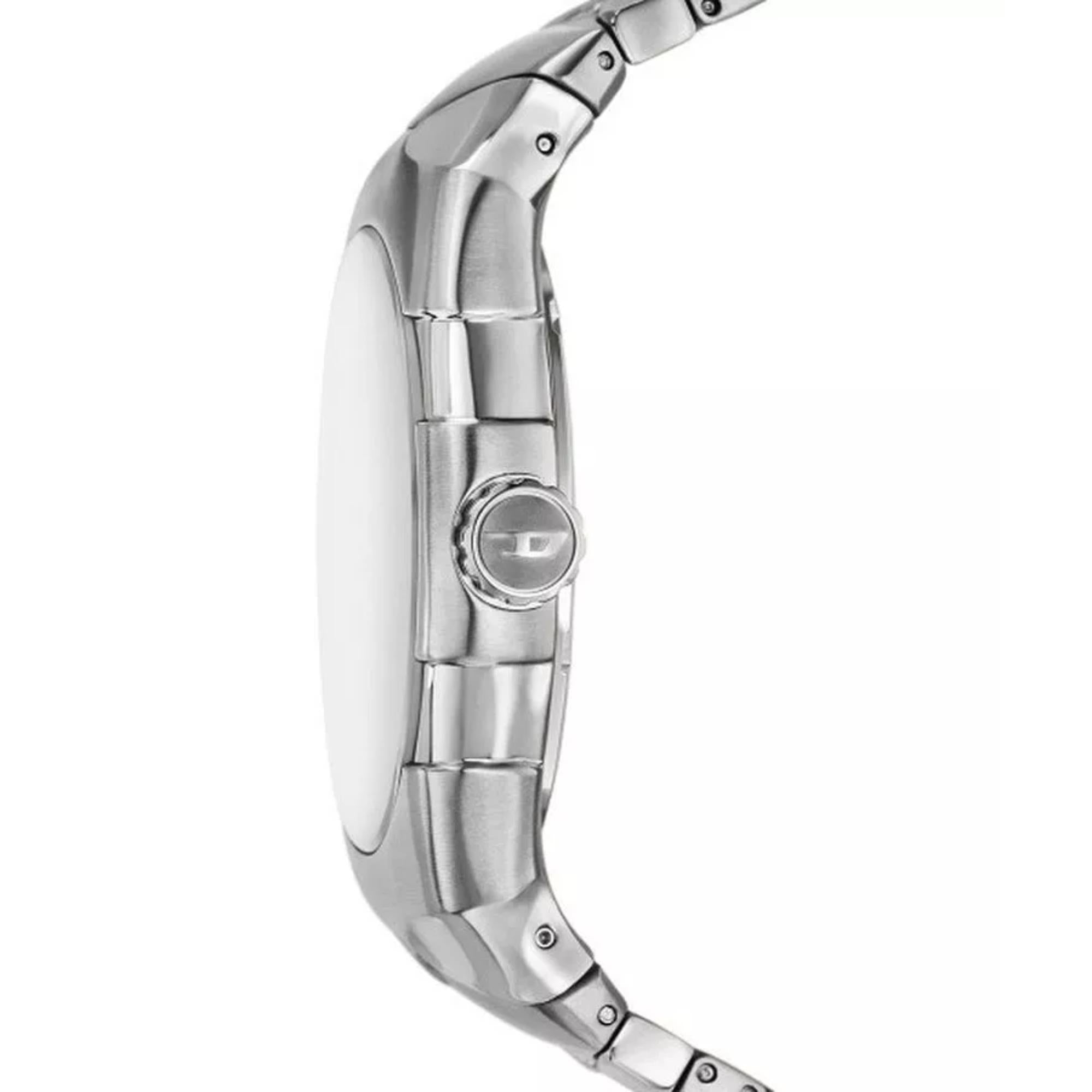 Diesel D-Sruptor Three-Hand Silver Dial Steel Strap Unisex Watch DZ2212