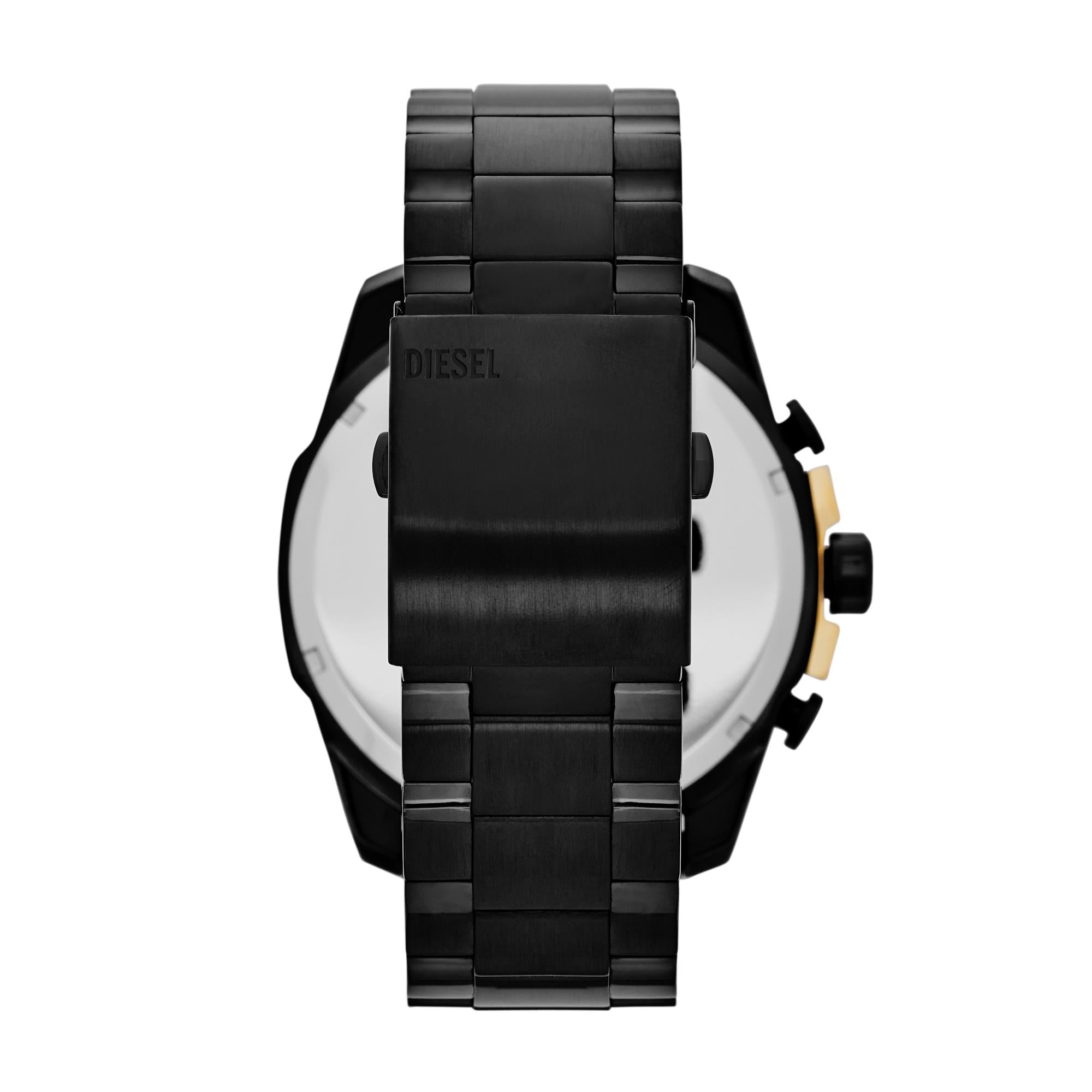 Diesel Mega Chief Black Dial Stainless Steel Men’s Watch DZ4338