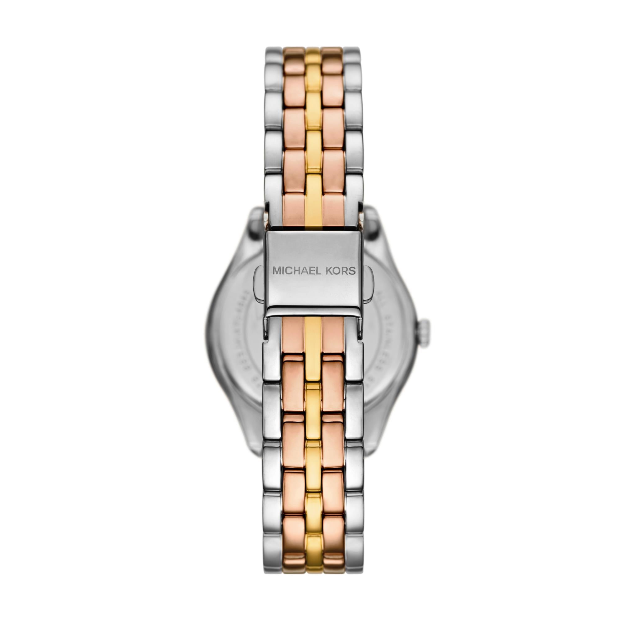 Michael Kors Harlowe Three-Hand Stainless Steel Silver Dial Women’s Watch MK4846