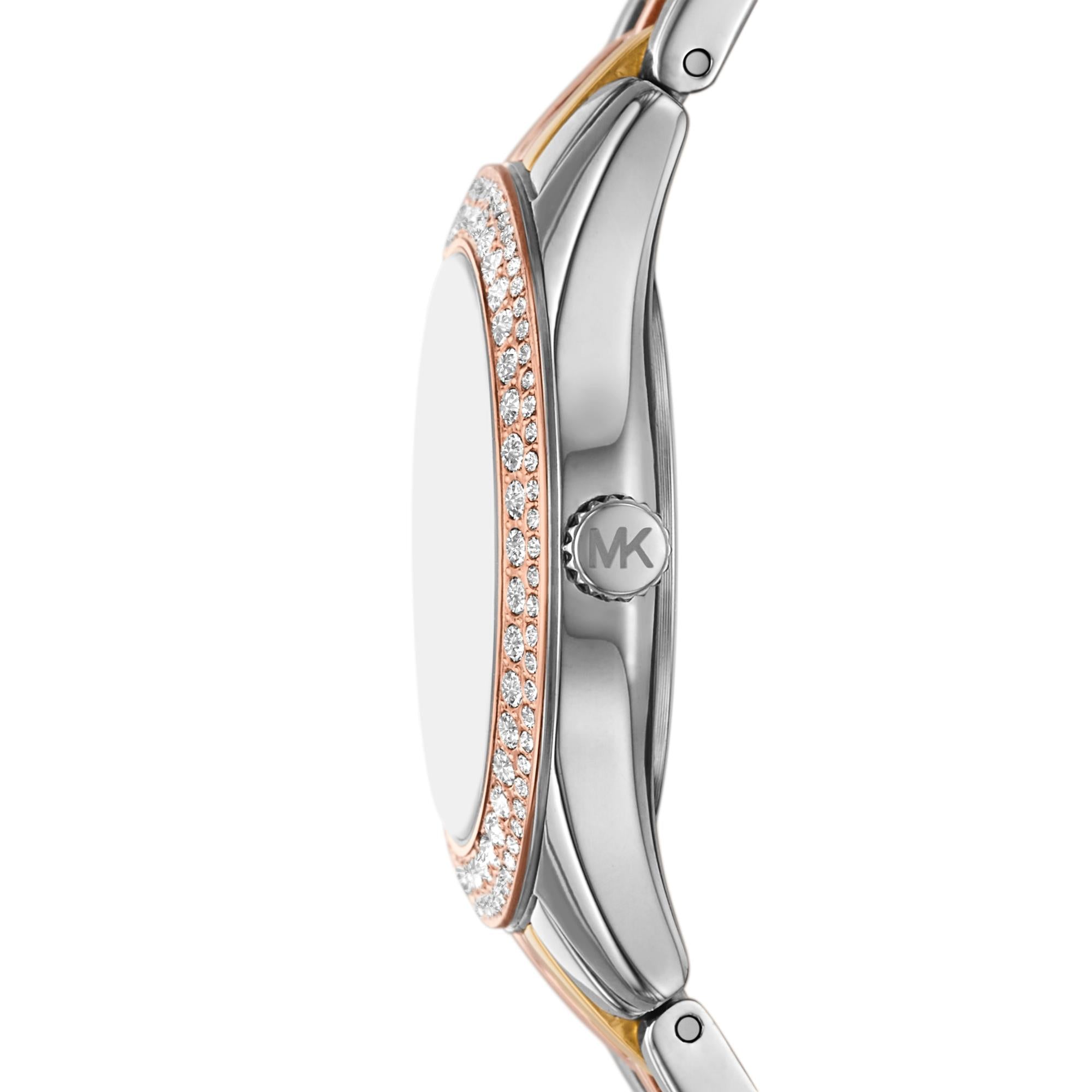 Michael Kors Harlowe Three-Hand Stainless Steel Silver Dial Women’s Watch MK4846