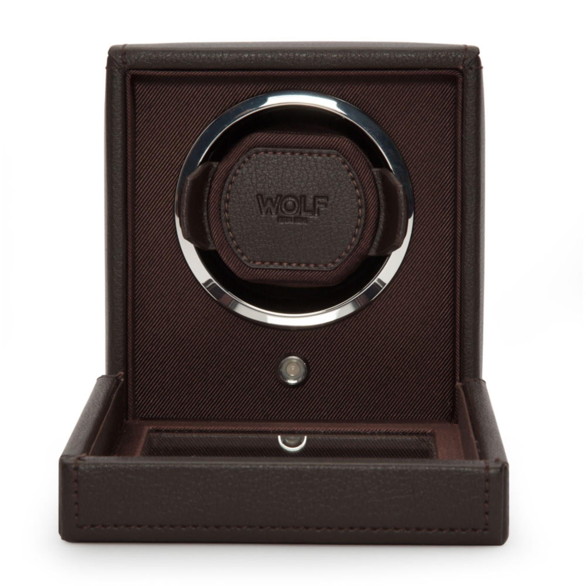 WOLF Cub Single Watch Winder Brown with Cover 461106