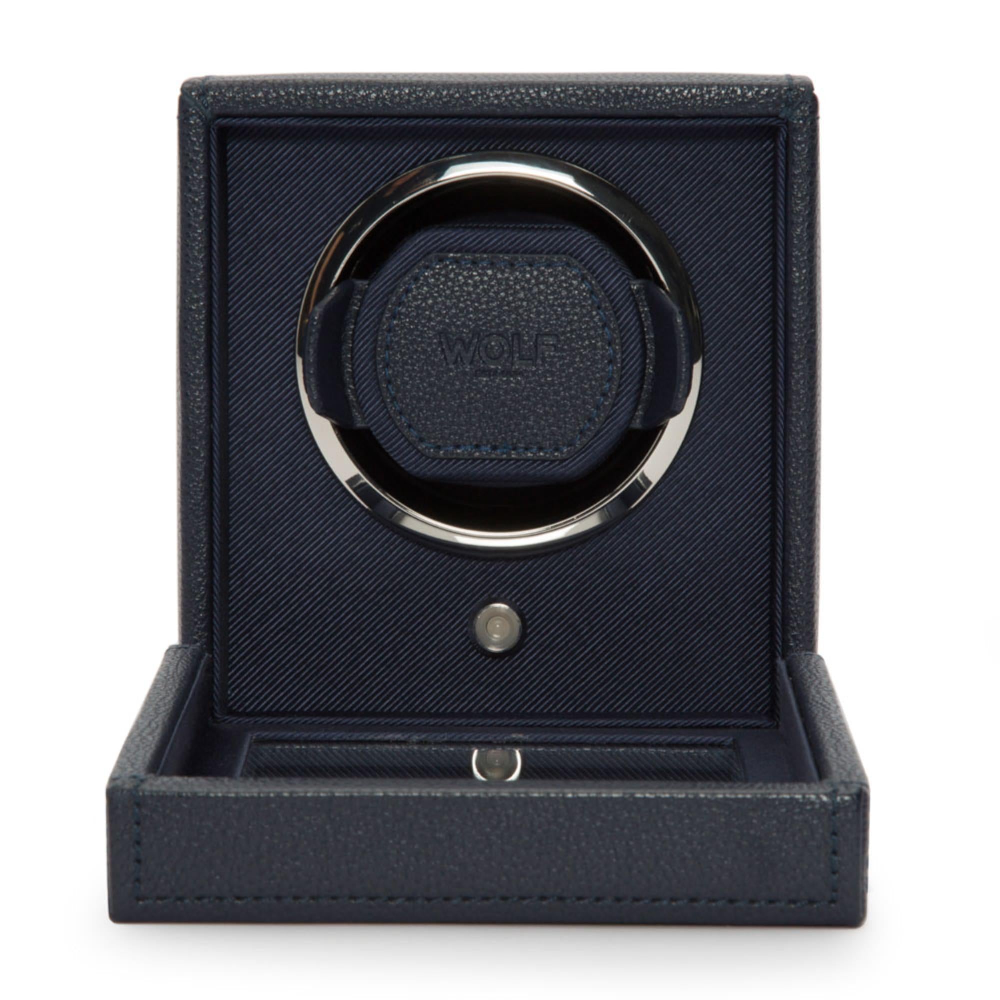 WOLF Cub Single Watch Winder Navy with Cover 461117