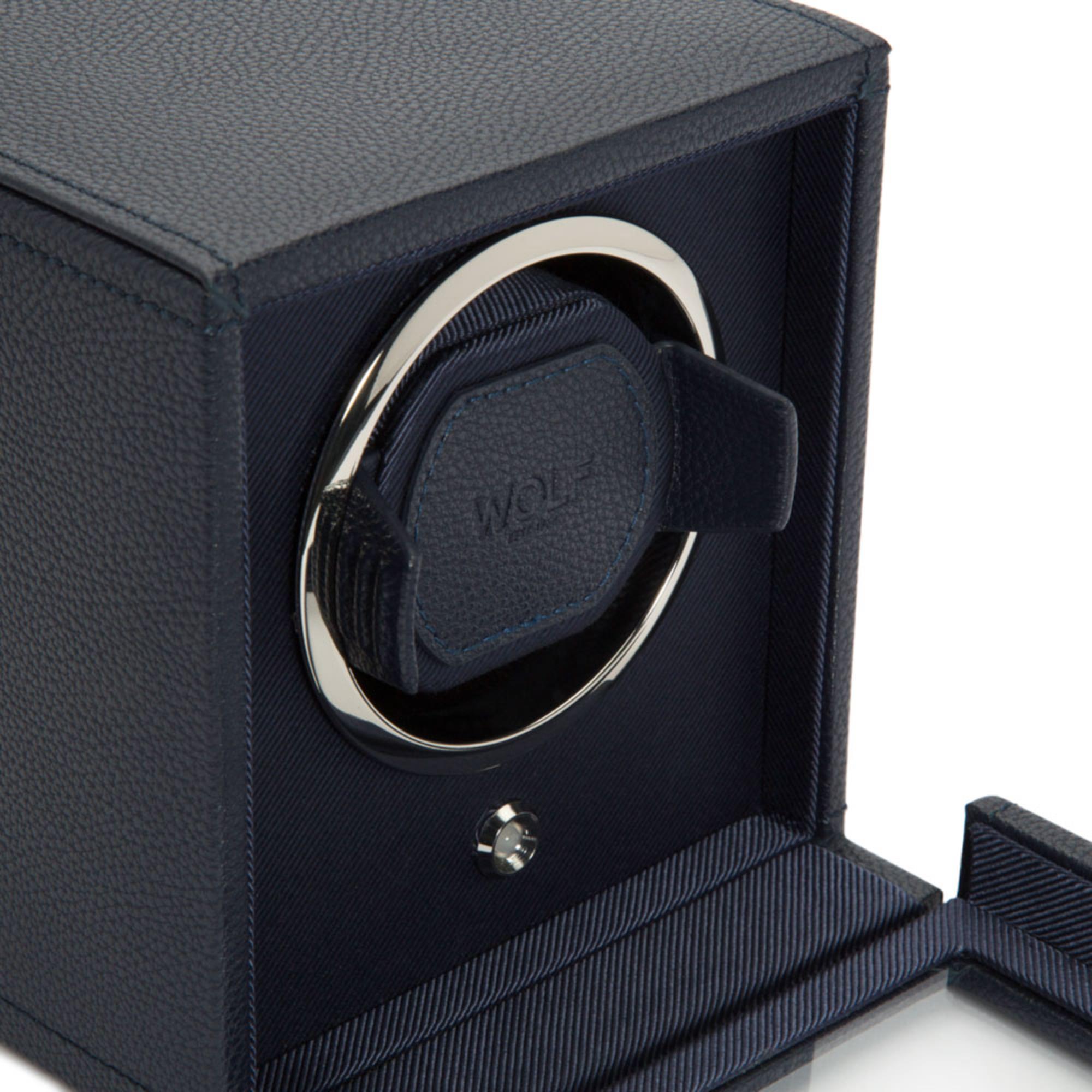 WOLF Cub Single Watch Winder Navy with Cover 461117