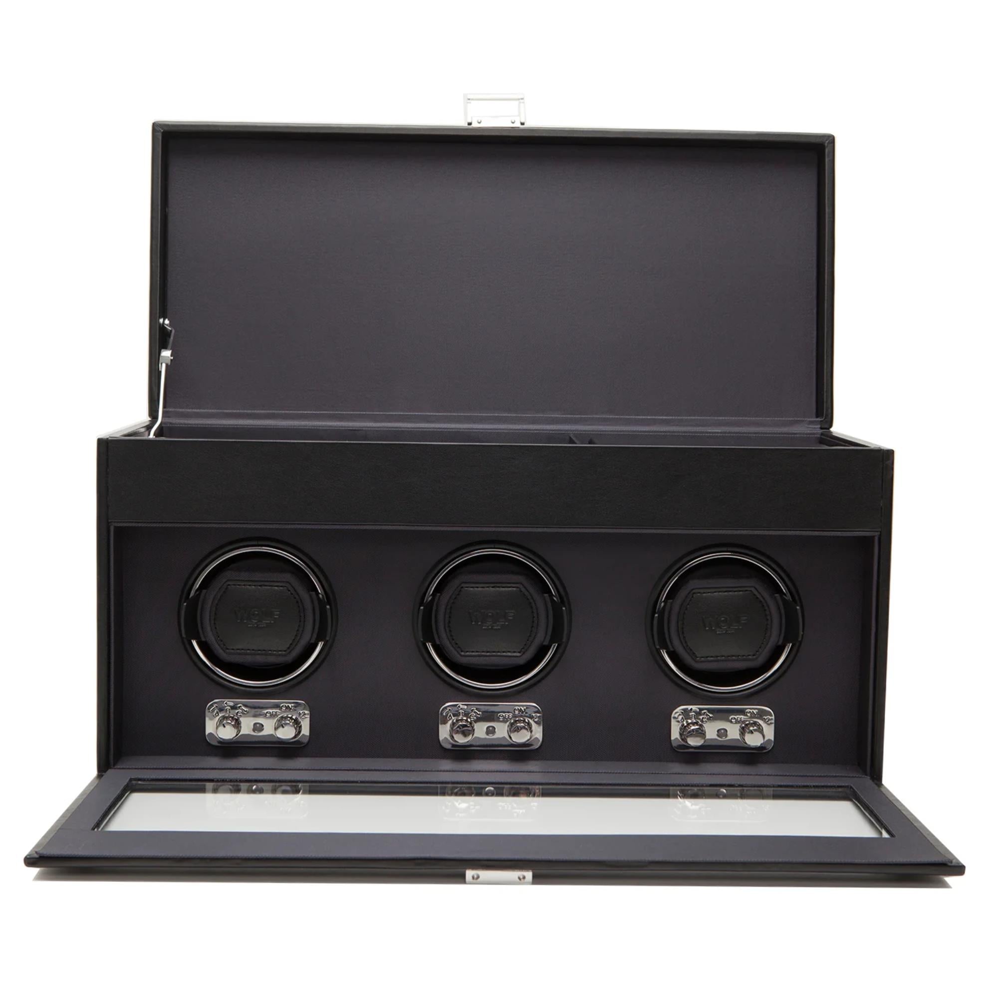 Wolf Heritage Triple Watch Winder with Storage 270502