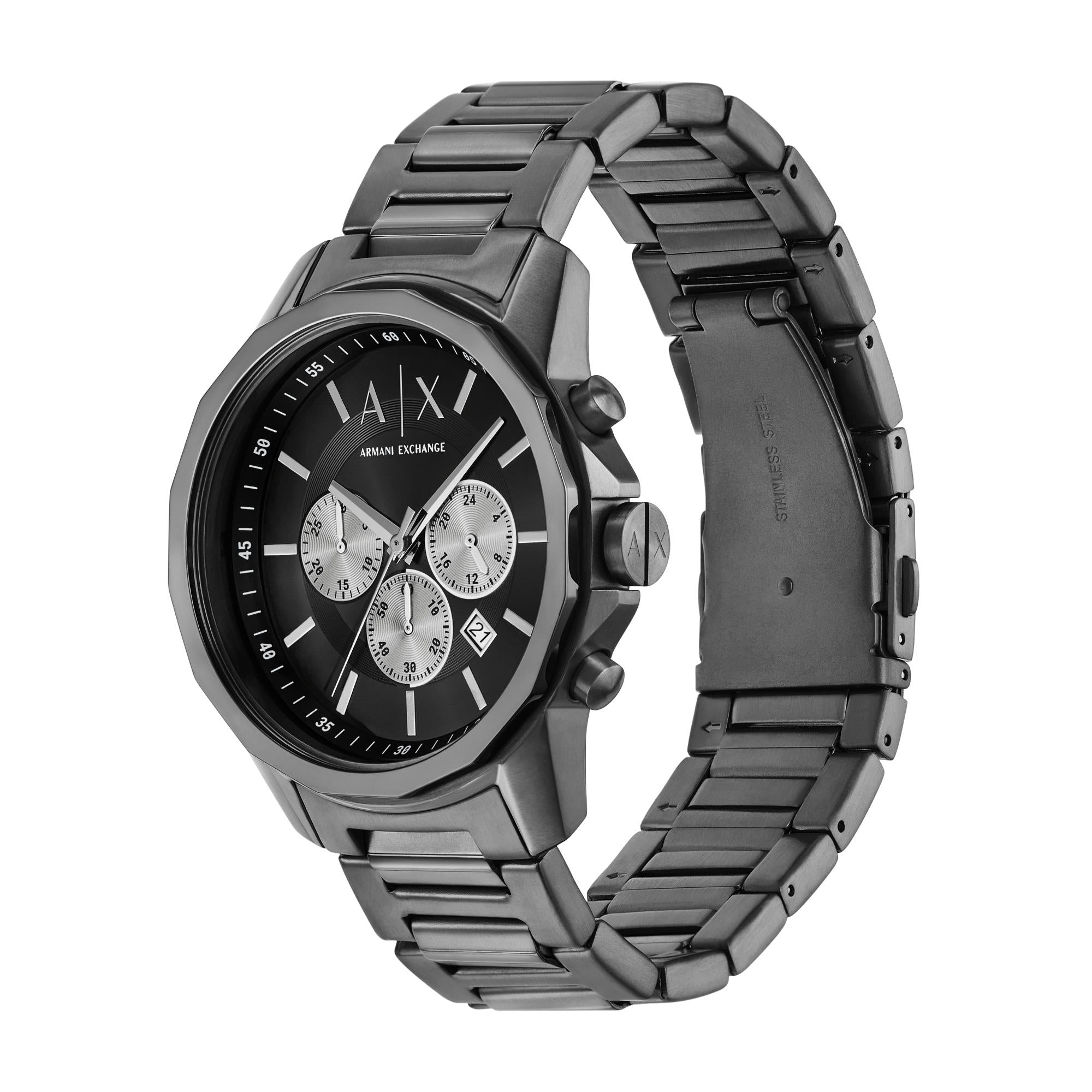 Armani Exchange Chronograph Gunmetal Stainless Steel Black Dial Men’s Watch AX1765