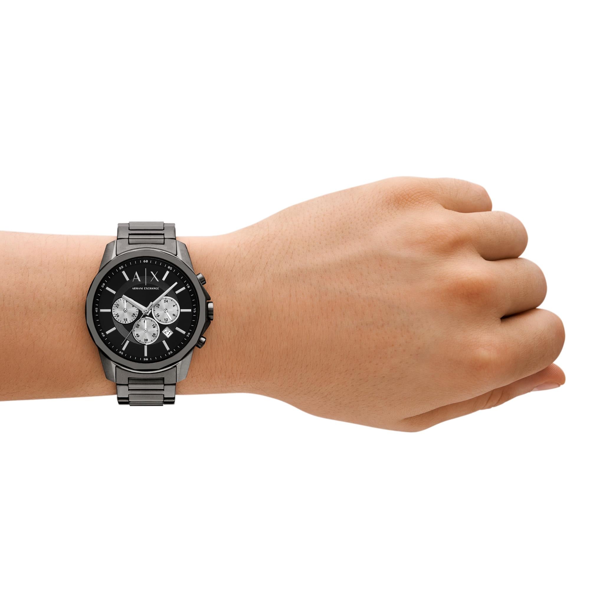 Armani Exchange Chronograph Gunmetal Stainless Steel Black Dial Men’s Watch AX1765