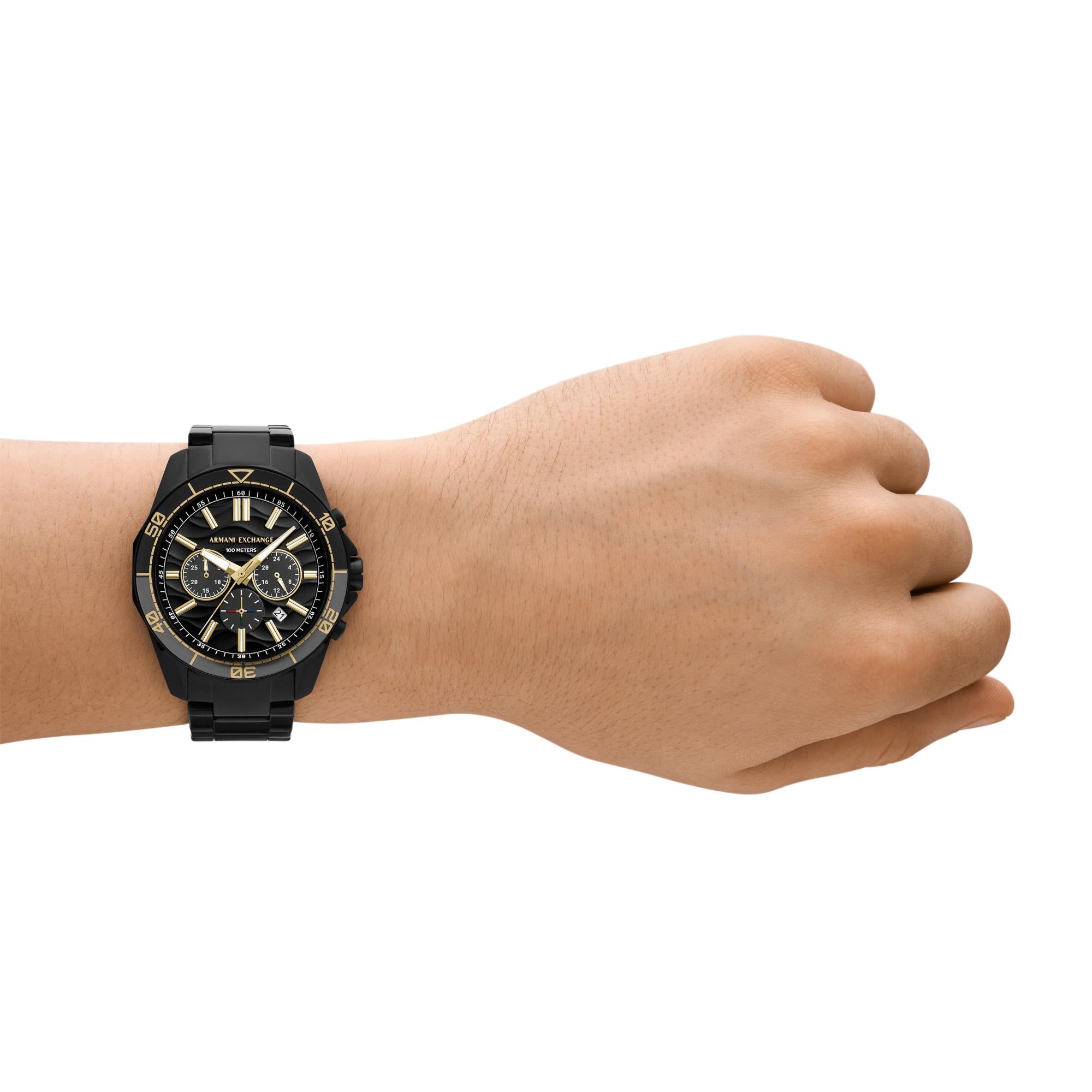 Armani Exchange Chronograph Black Dial Stainless Steel Men’s Watch AX1963