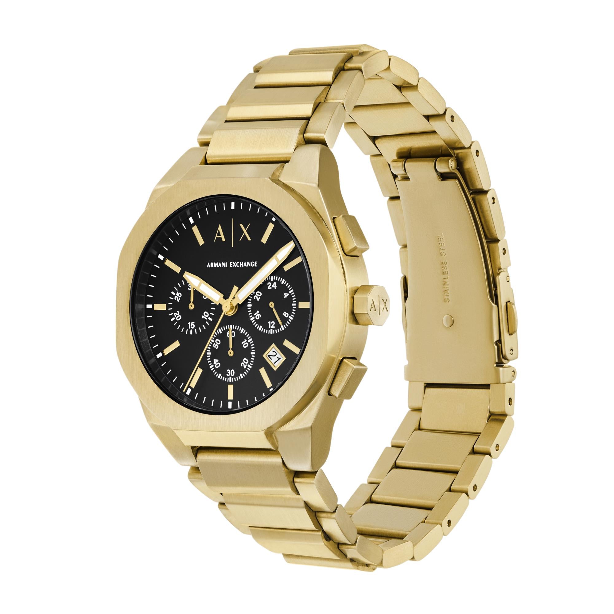 Armani Exchange Chronograph Black Dial Stainless Steel Men’s Watch AX4180