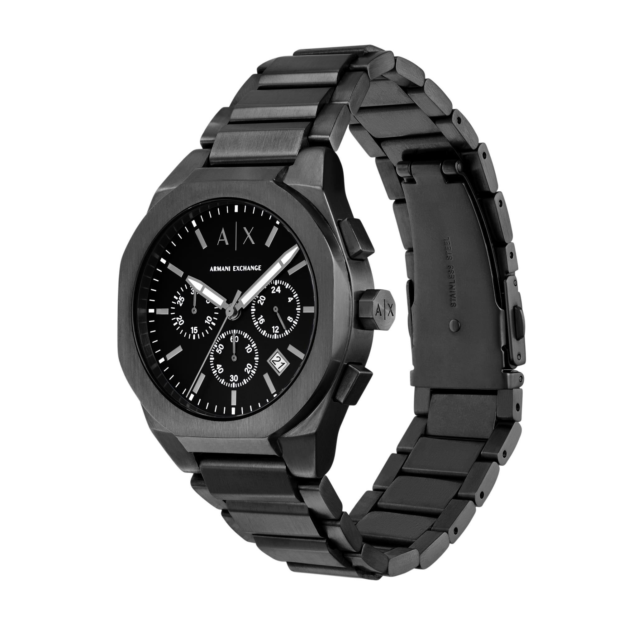 Armani Exchange Chronograph Black Dial Stainless Steel Men’s Watch AX4183