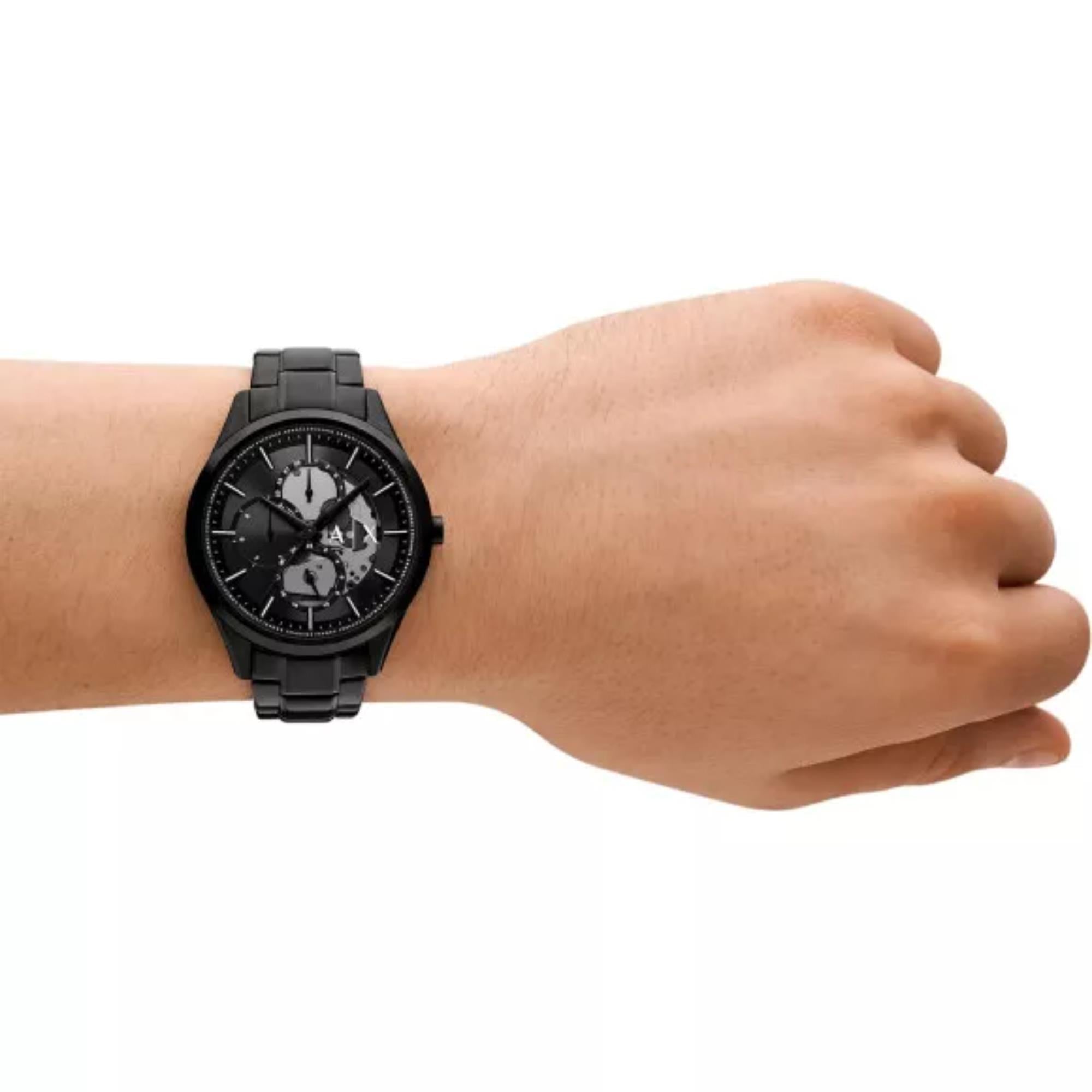 Armani Exchange Multifunction Black Dial Stainless Steel Strap Men’s Watch Gift Set AX7160SET