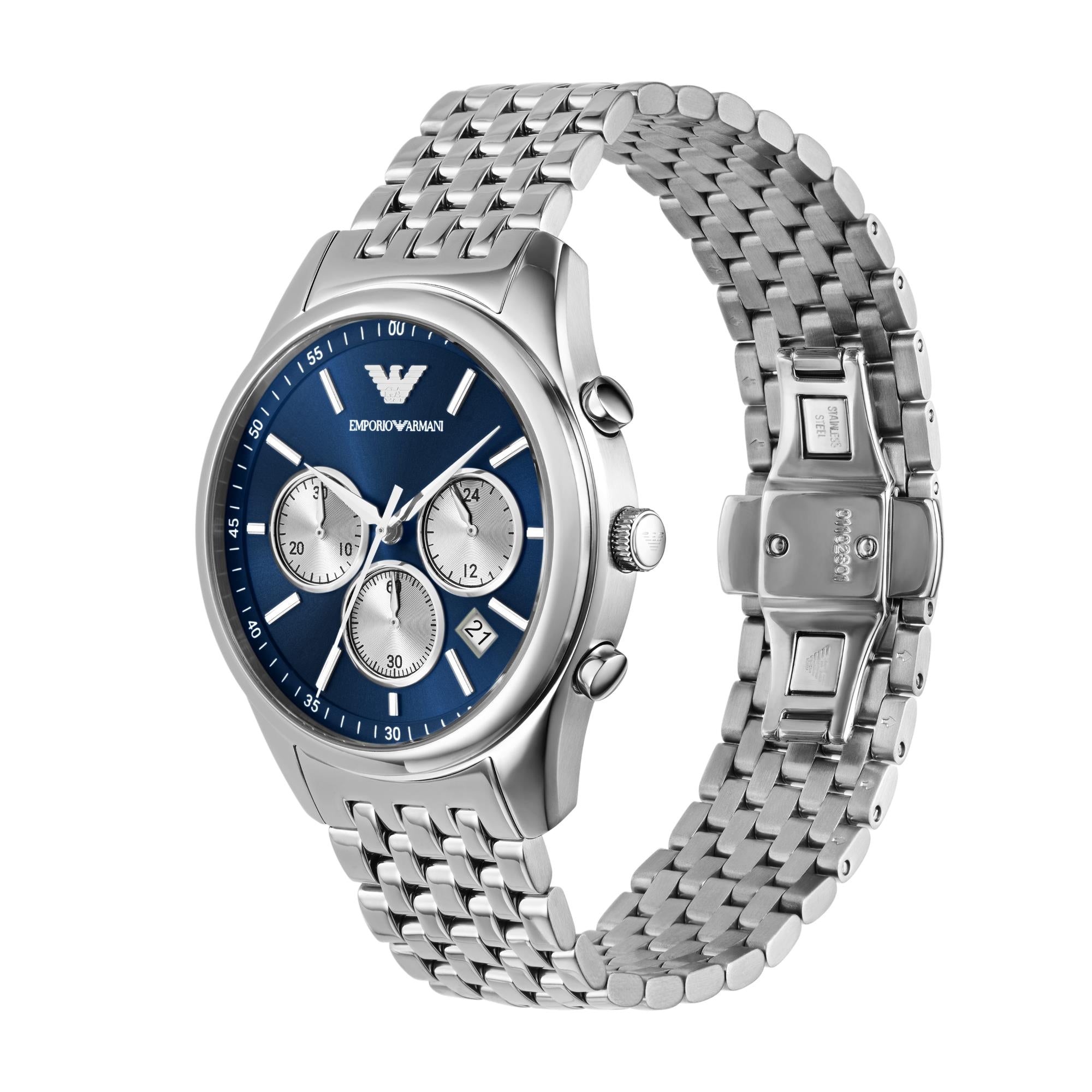Emporio Armani Chronograph Stainless Steel Blue Dial Men’s Watch AR11582