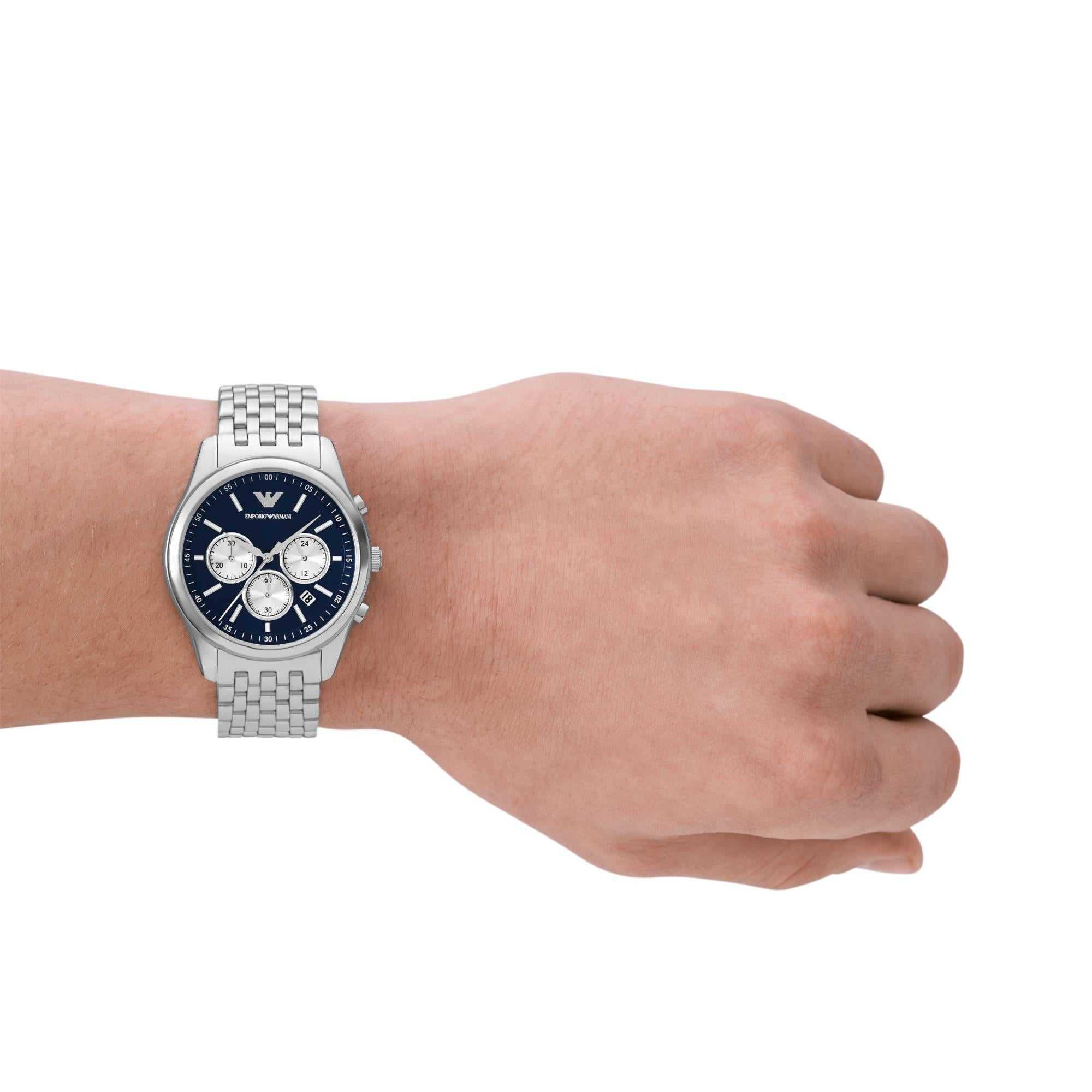 Emporio Armani Chronograph Stainless Steel Blue Dial Men’s Watch AR11582