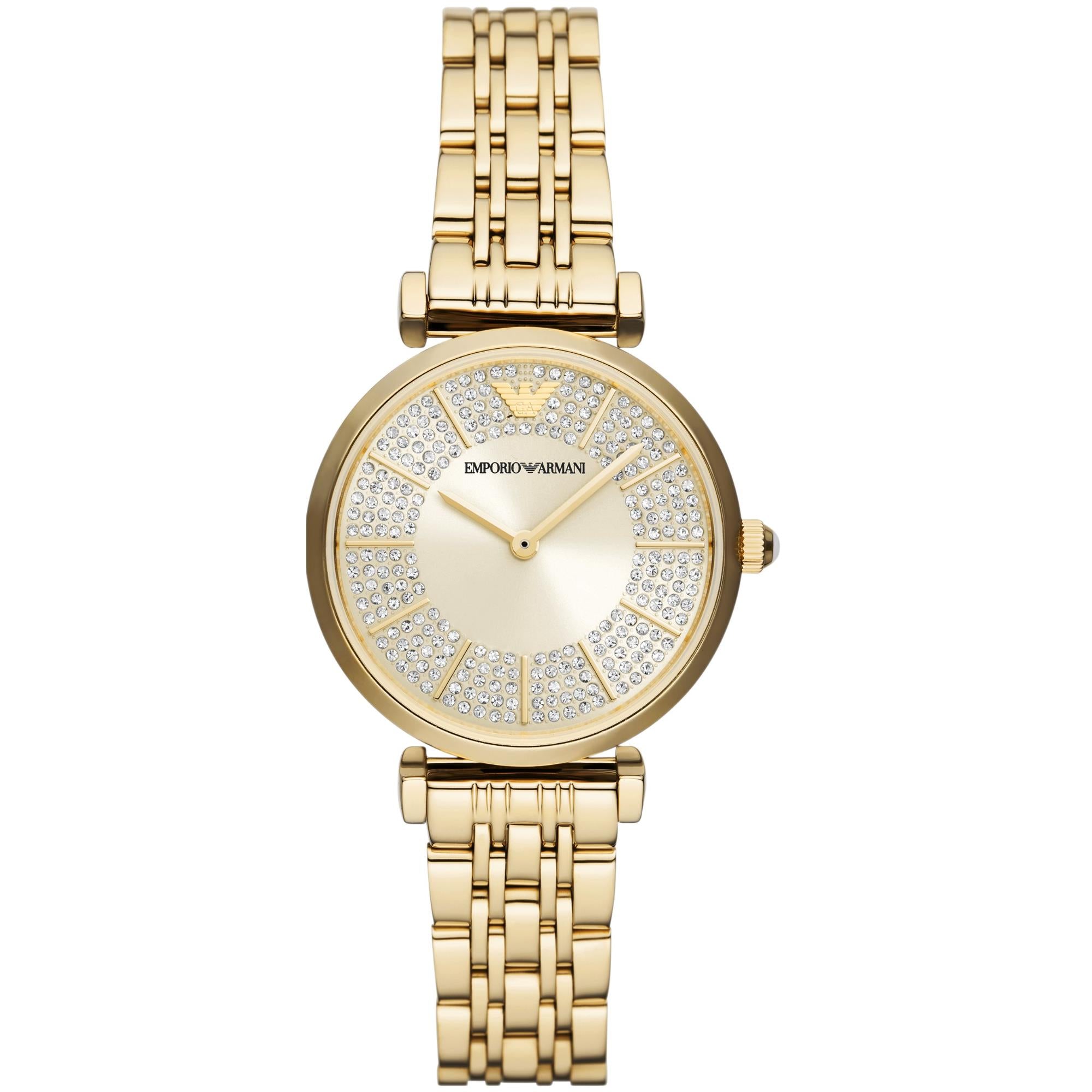 Emporio Armani Gold Analogue Cream Dial Women's Watch AR11608