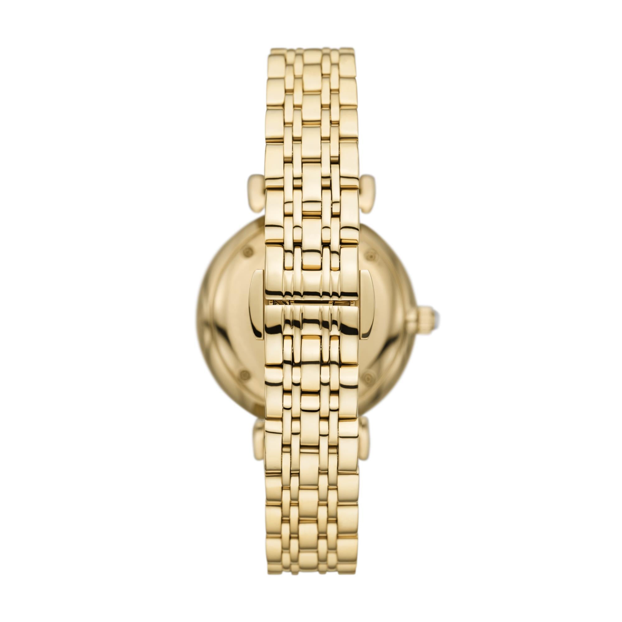 Emporio Armani Gold Analogue Cream Dial Women's Watch AR11608