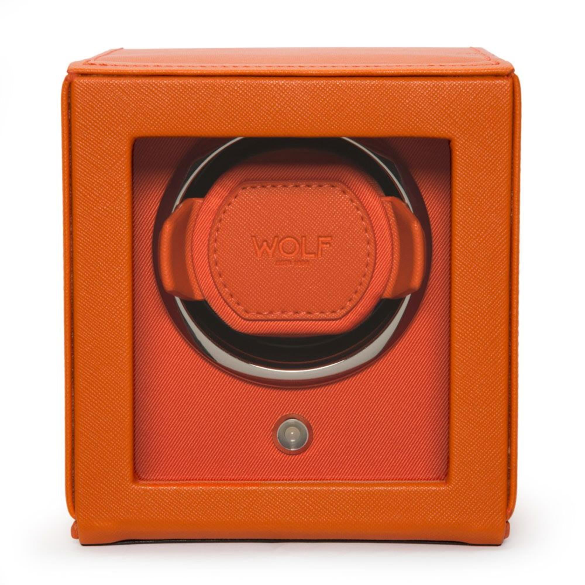 WOLF Cub Single Orange Watch Winder with Cover 461139
