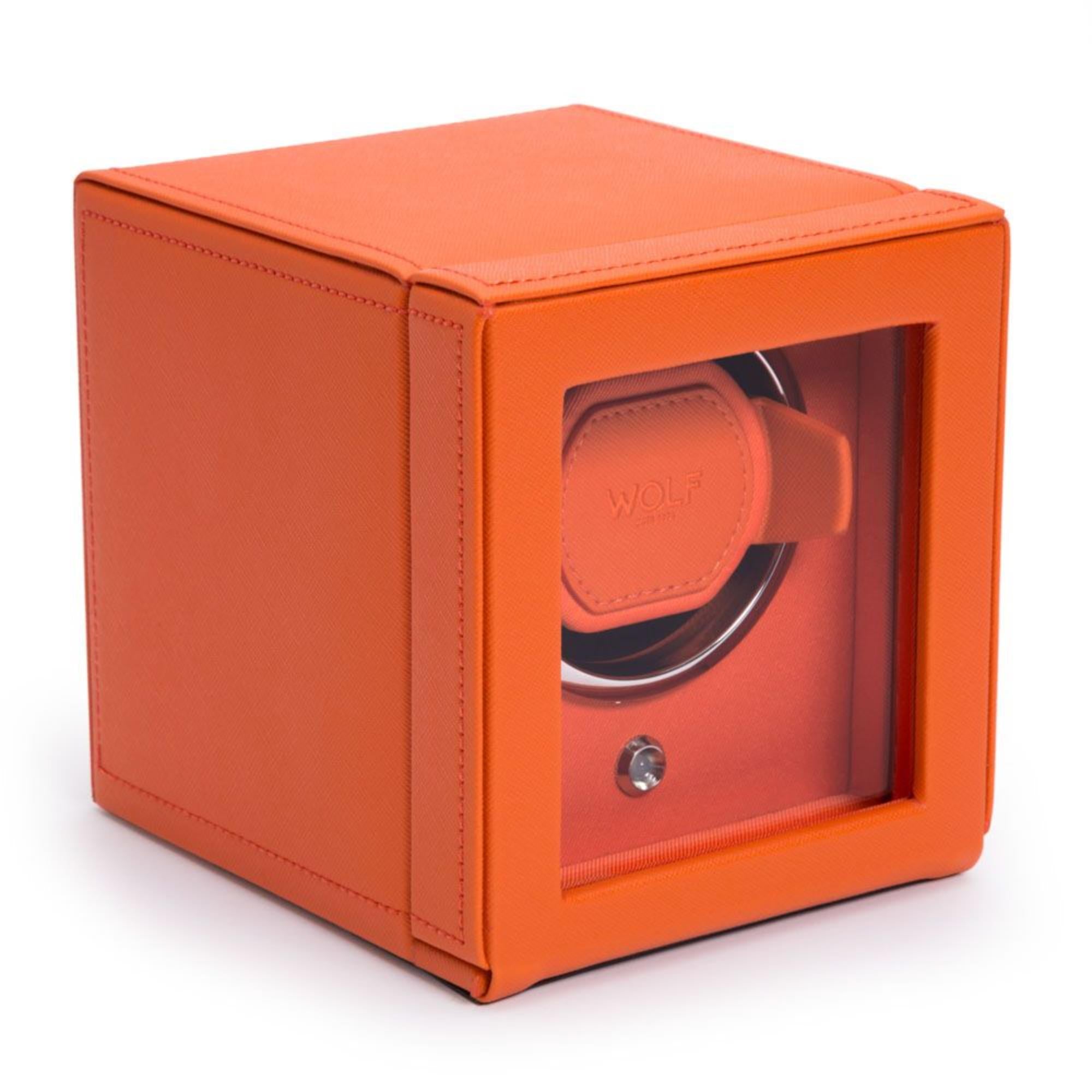 WOLF Cub Single Orange Watch Winder with Cover 461139