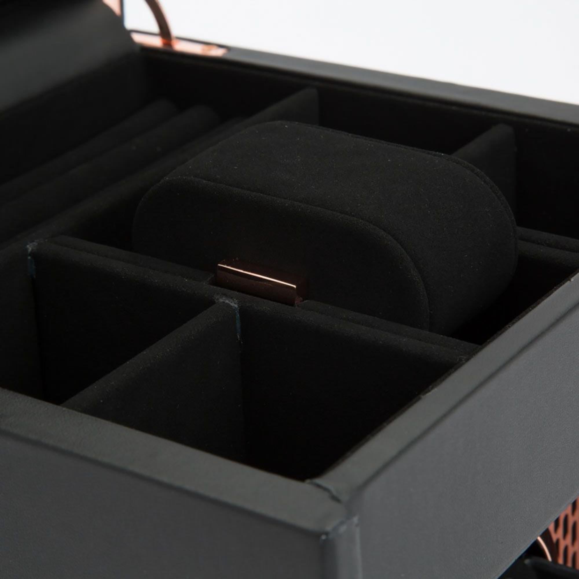WOLF Axix Black Single Watch Winder With Copper Storage 469216