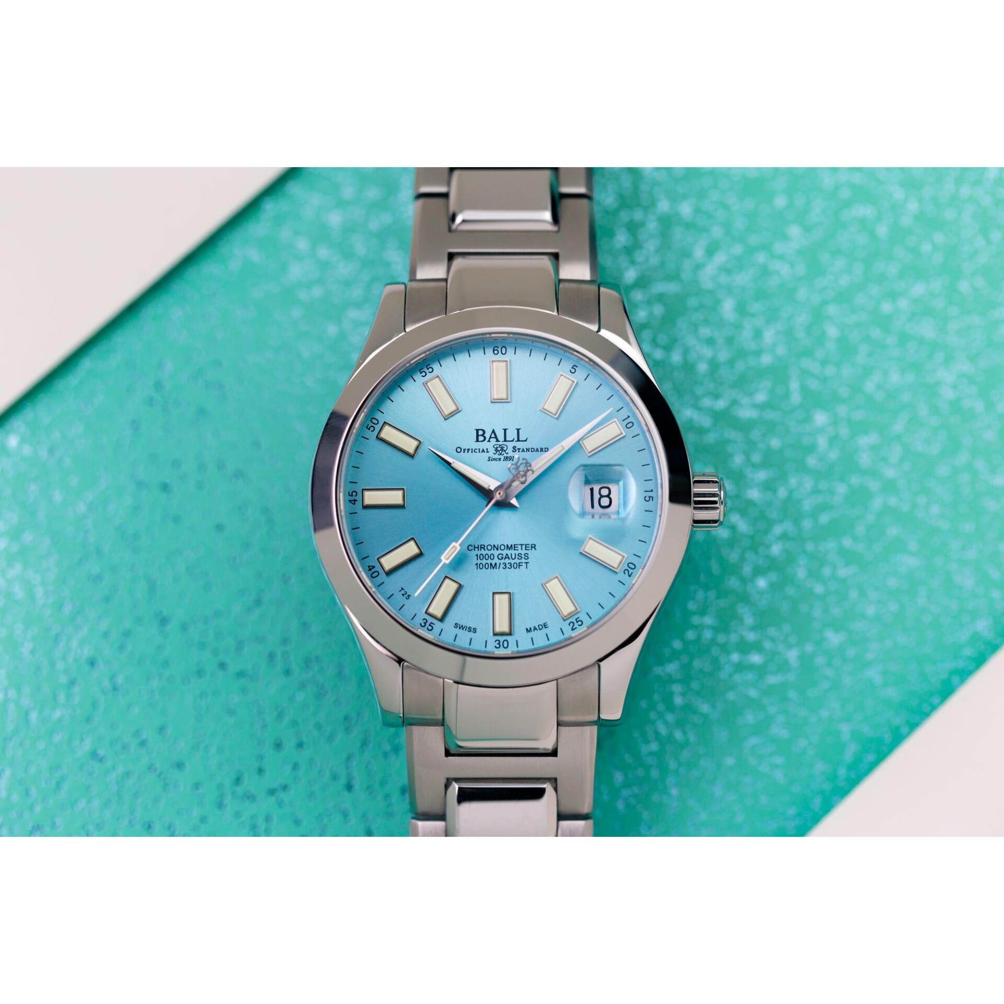 BALL Engineer III Marvelight Chronometer Ice Blue Dial Stainless Steel Men’s Watch NM9026C-S6CJ-IBE